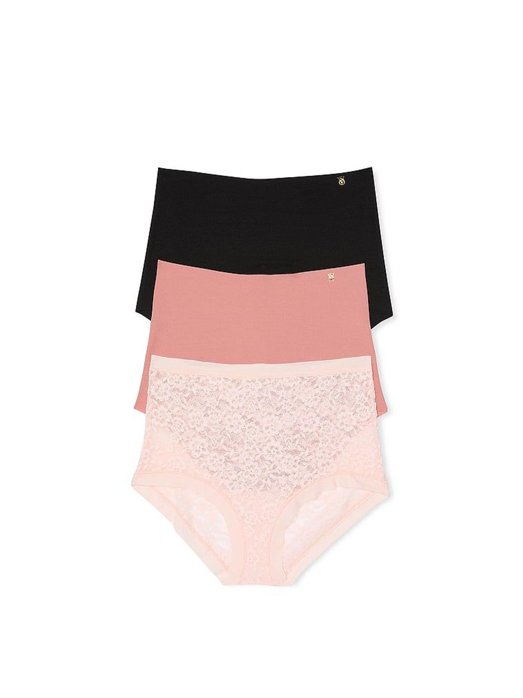 Pink/Black Brief 3 Pack Knickers (W50402) | £20