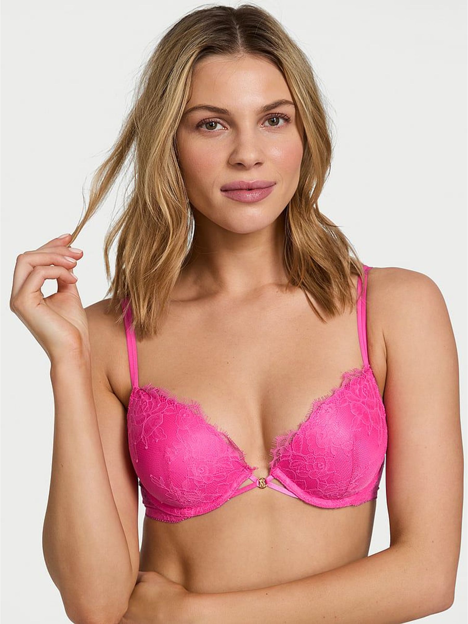 Ultra Pink Push Up Lace Bra (W50453) | £49