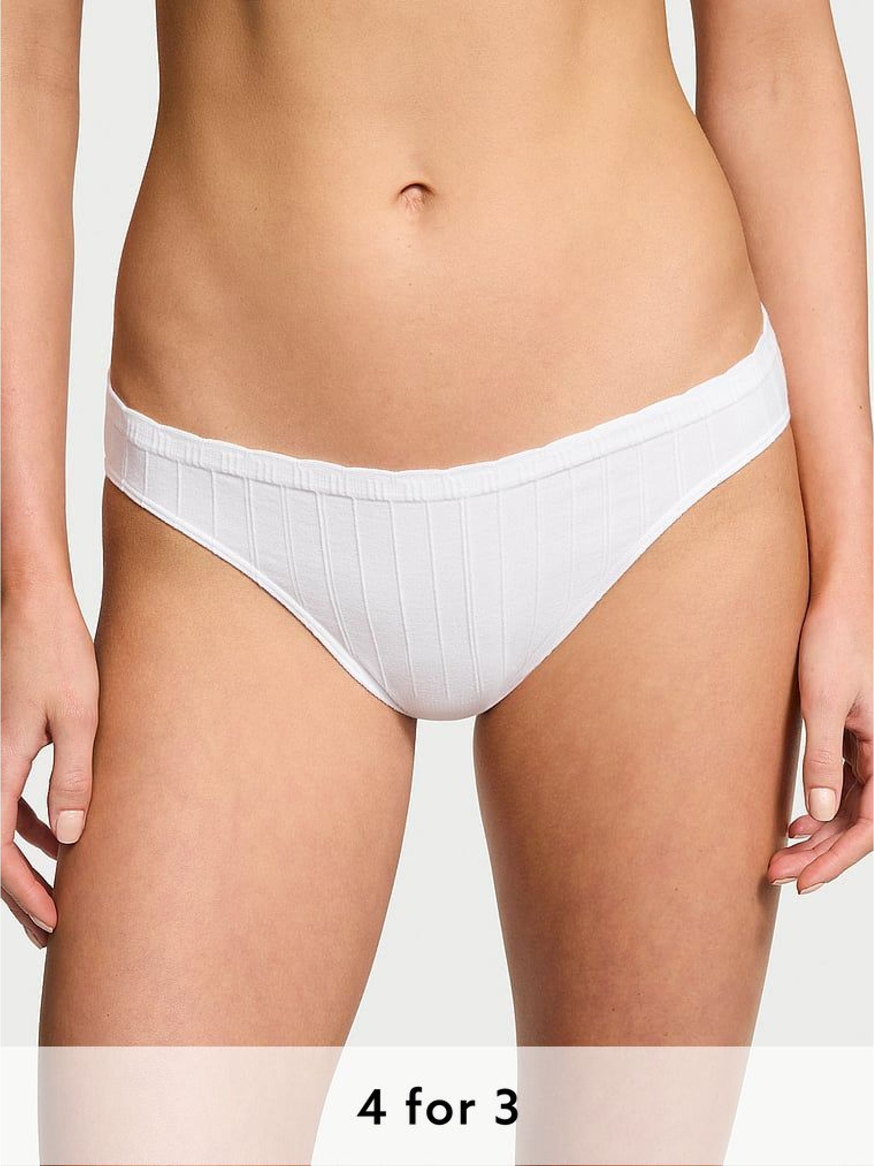 White Bikini Ribbed Knickers (W50572) | £9