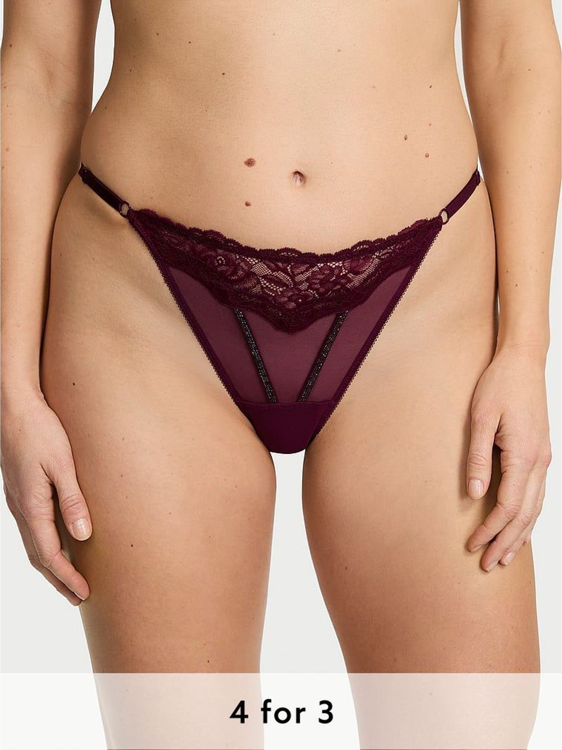 Kir Red Sheer Shine Lace Knickers (W50593) | £20