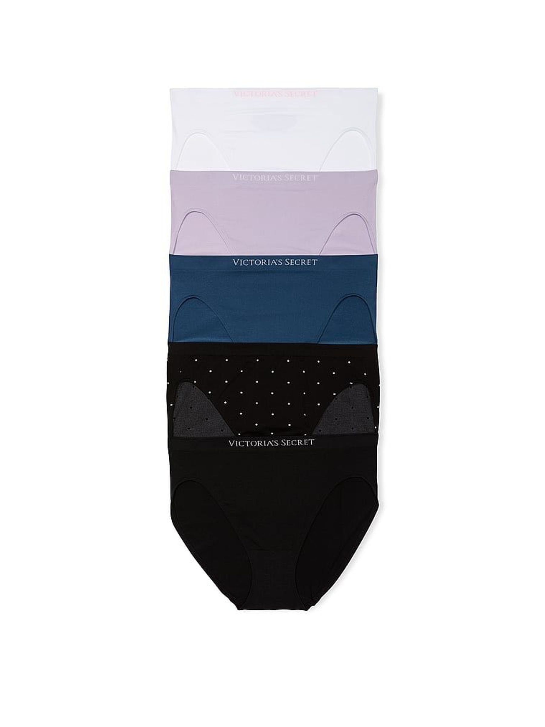 White/Purple/Blue/Black Brief 5 Pack Knickers (W50616) | £27
