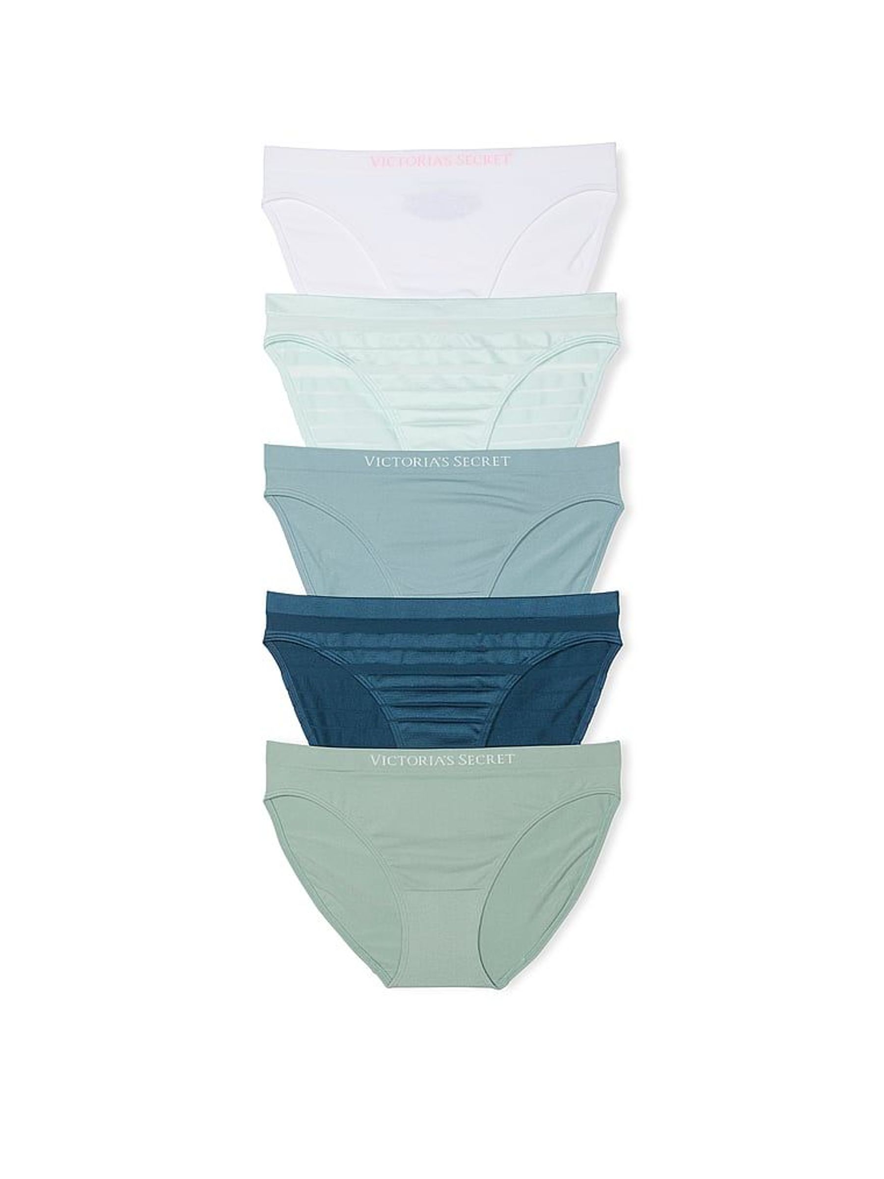 White/Green/Blue Bikini 5 Pack Knickers (W50651) | £27