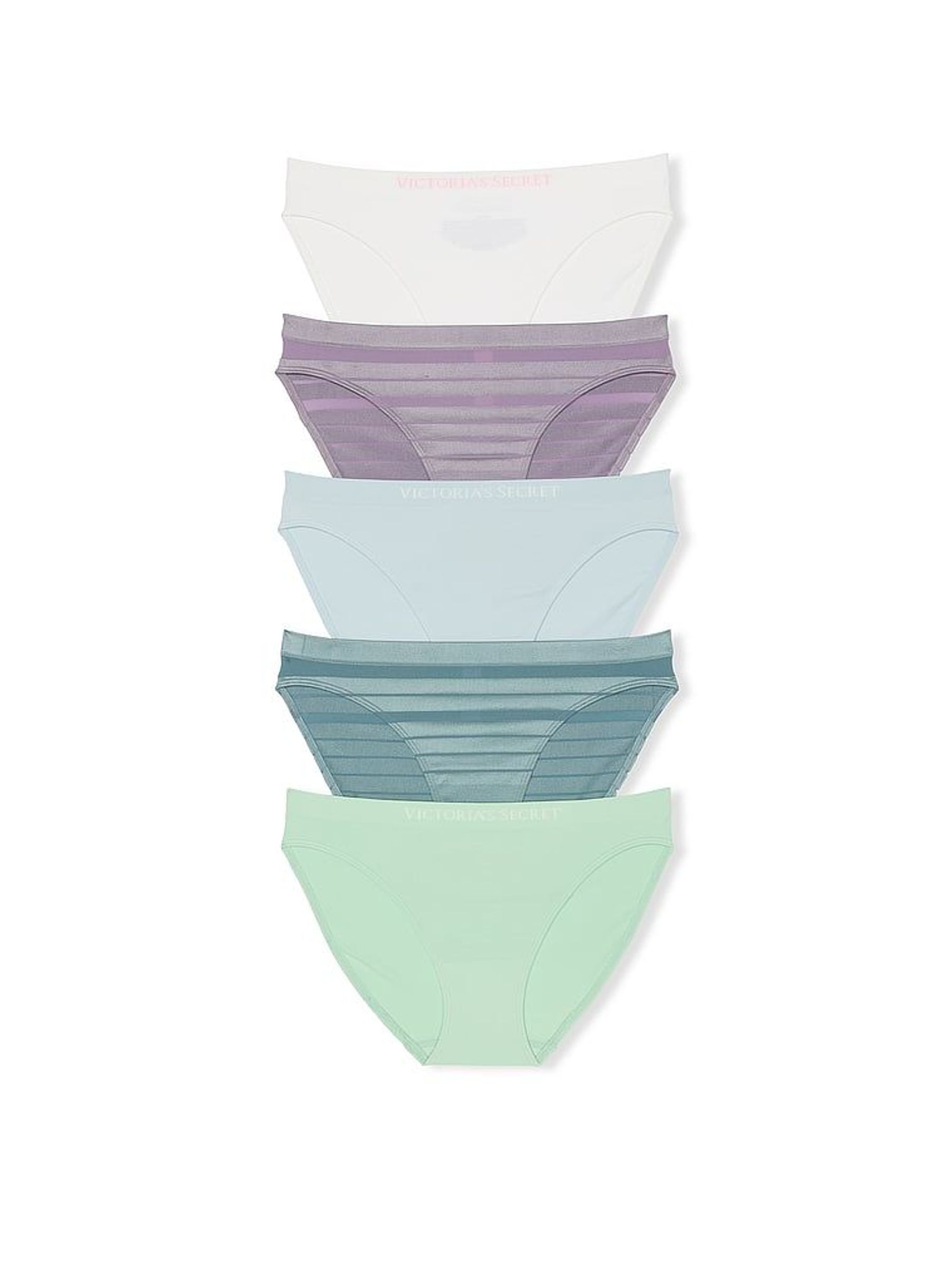 White/Purple/Blue/Green Bikini 5 Pack Knickers (W50711) | £27