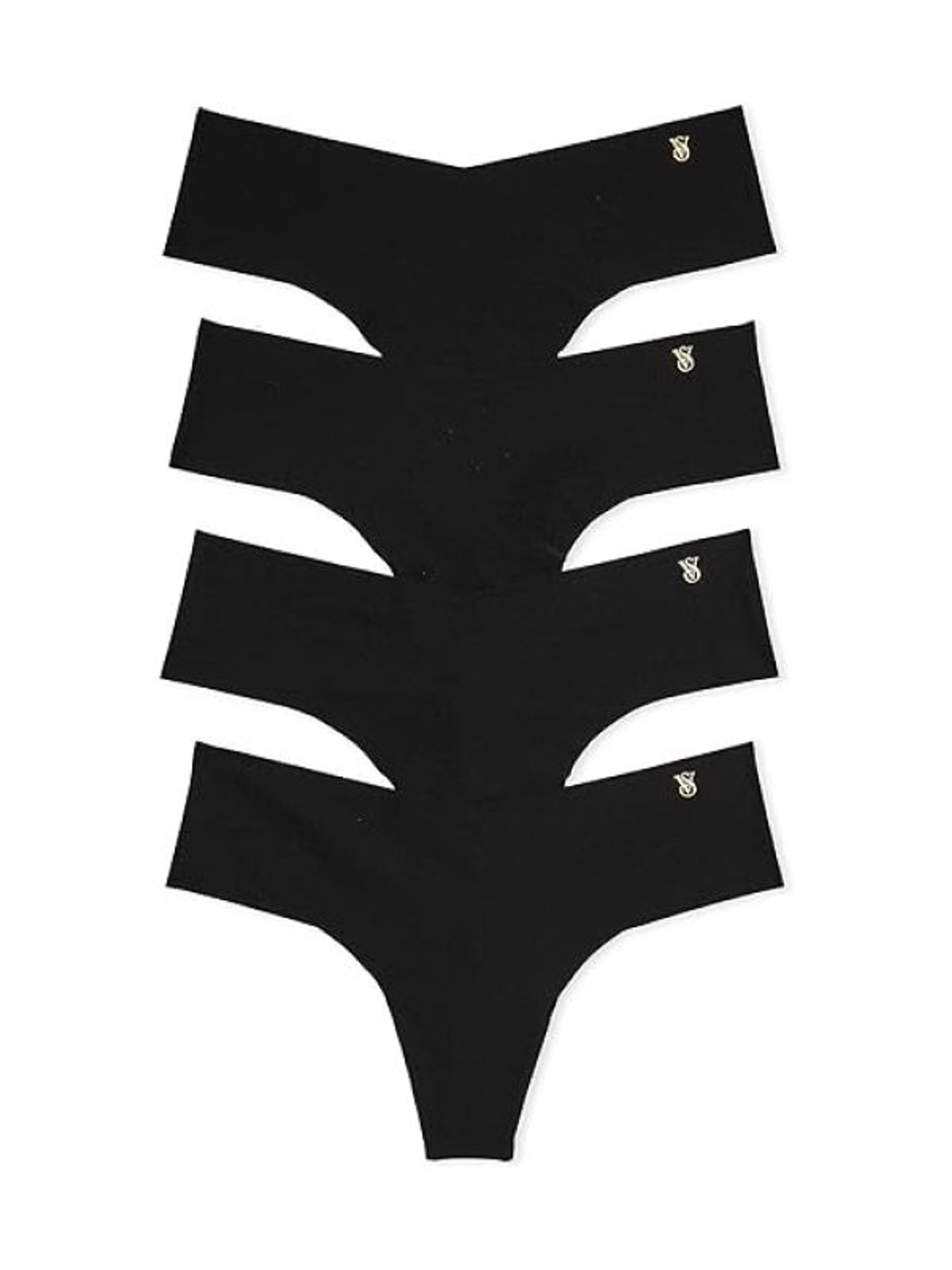 Black Thong 4 Pack Knickers (W50713) | £20