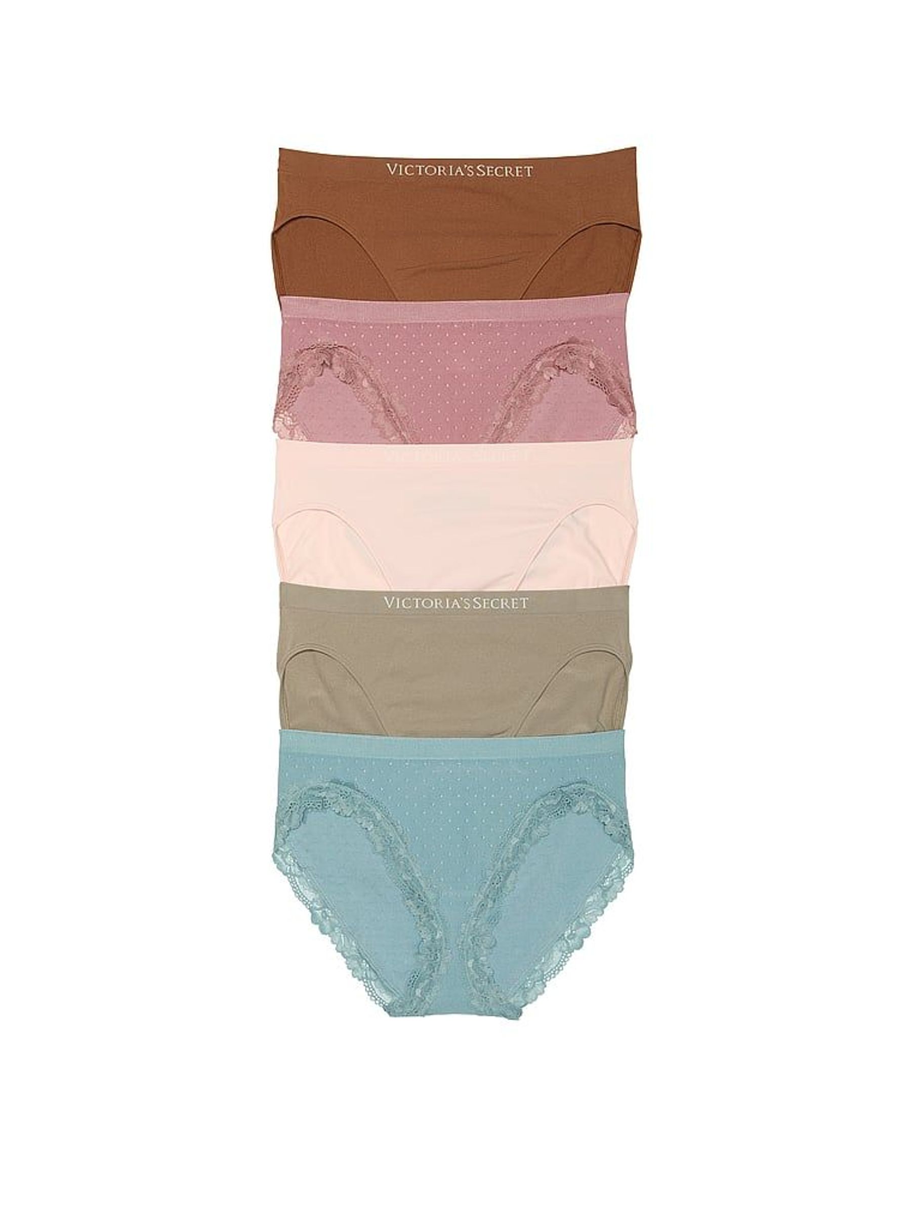 Brown/Pink/Nude/Blue Brief 5 Pack Knickers (W50724) | £27