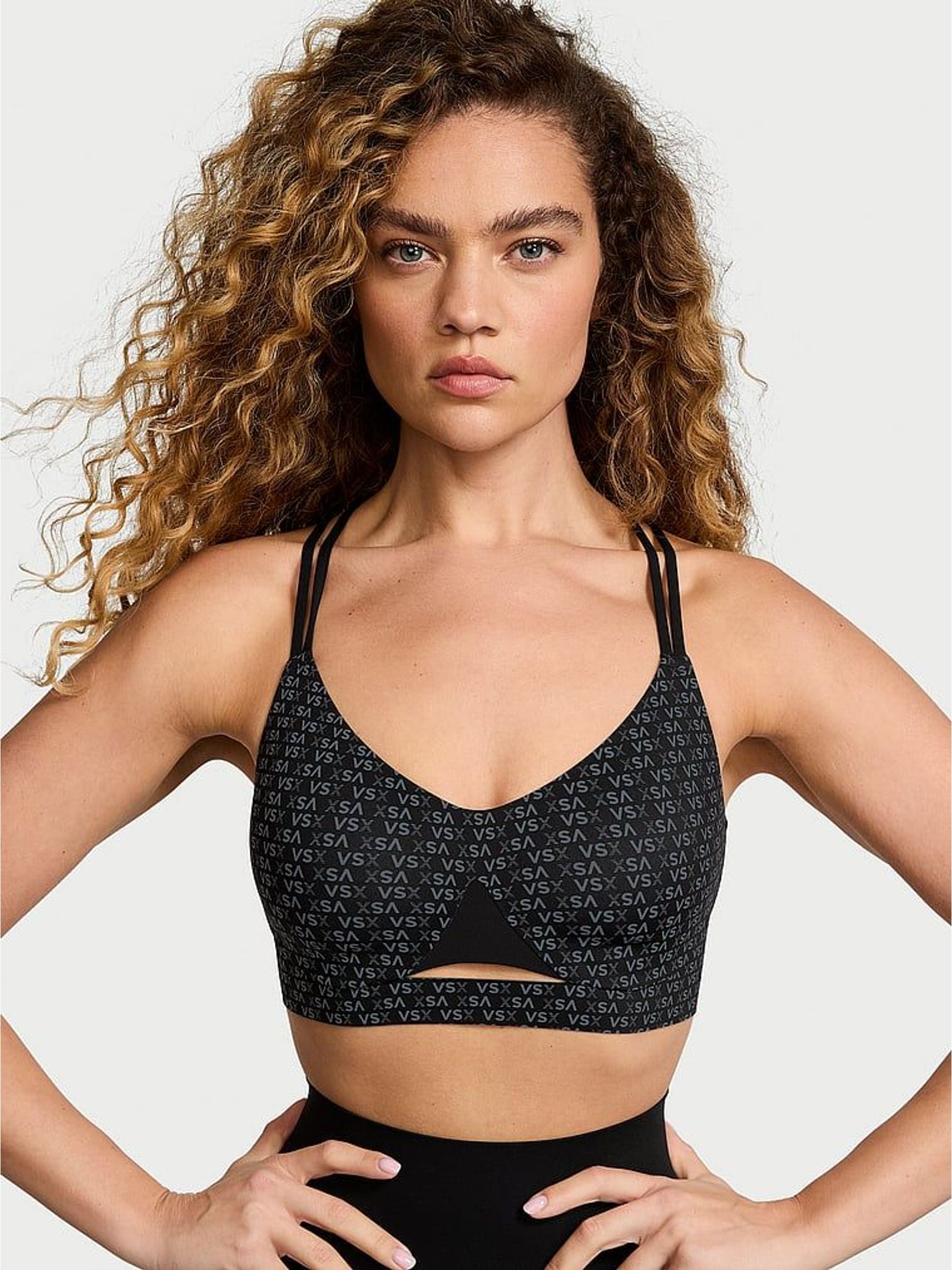 Black Logo Elevate™ Strappy Comfort Low Support Sports Bra (W50752) | £45