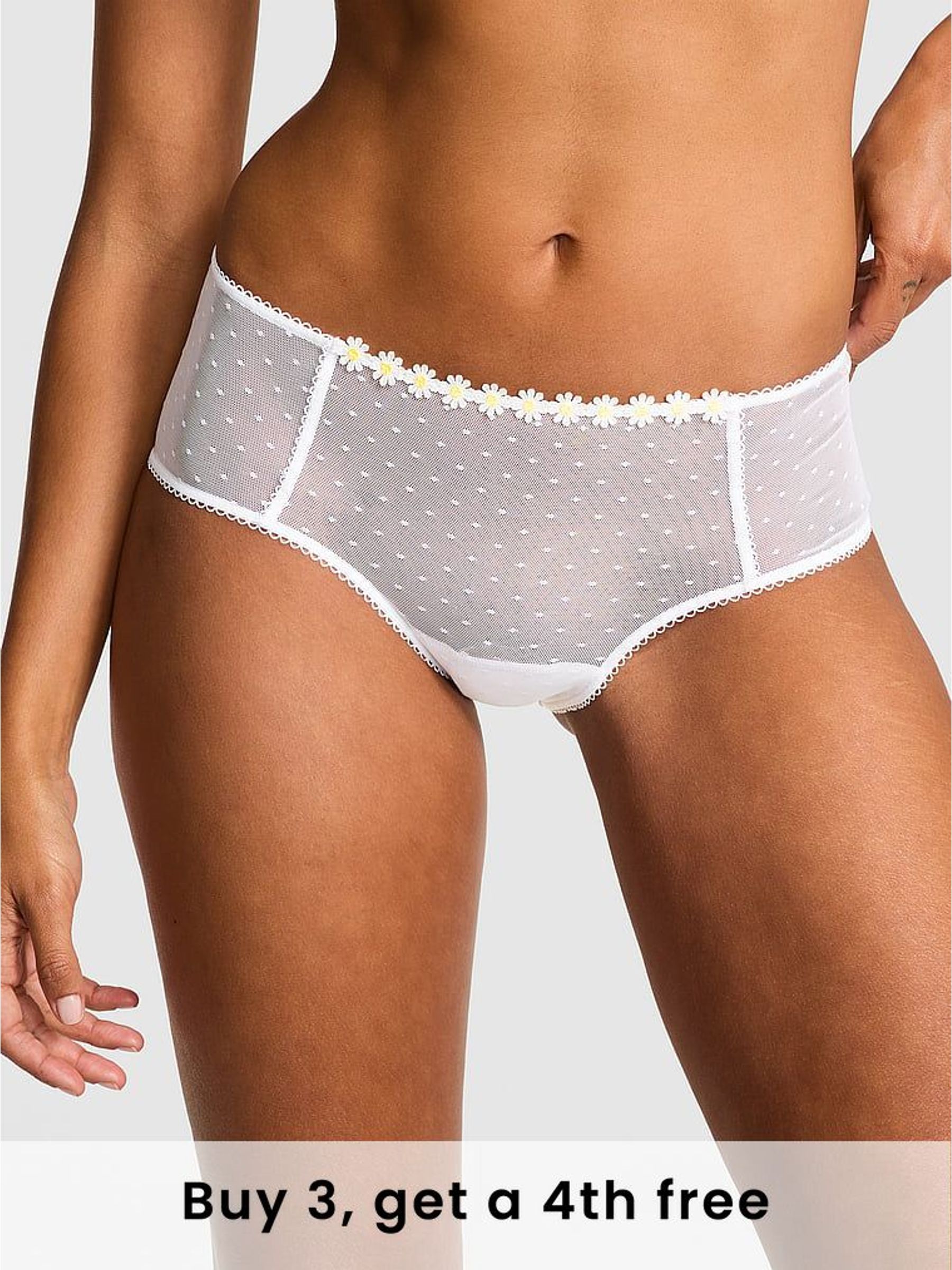 White Cheeky Lace Knickers (W50756) | £9