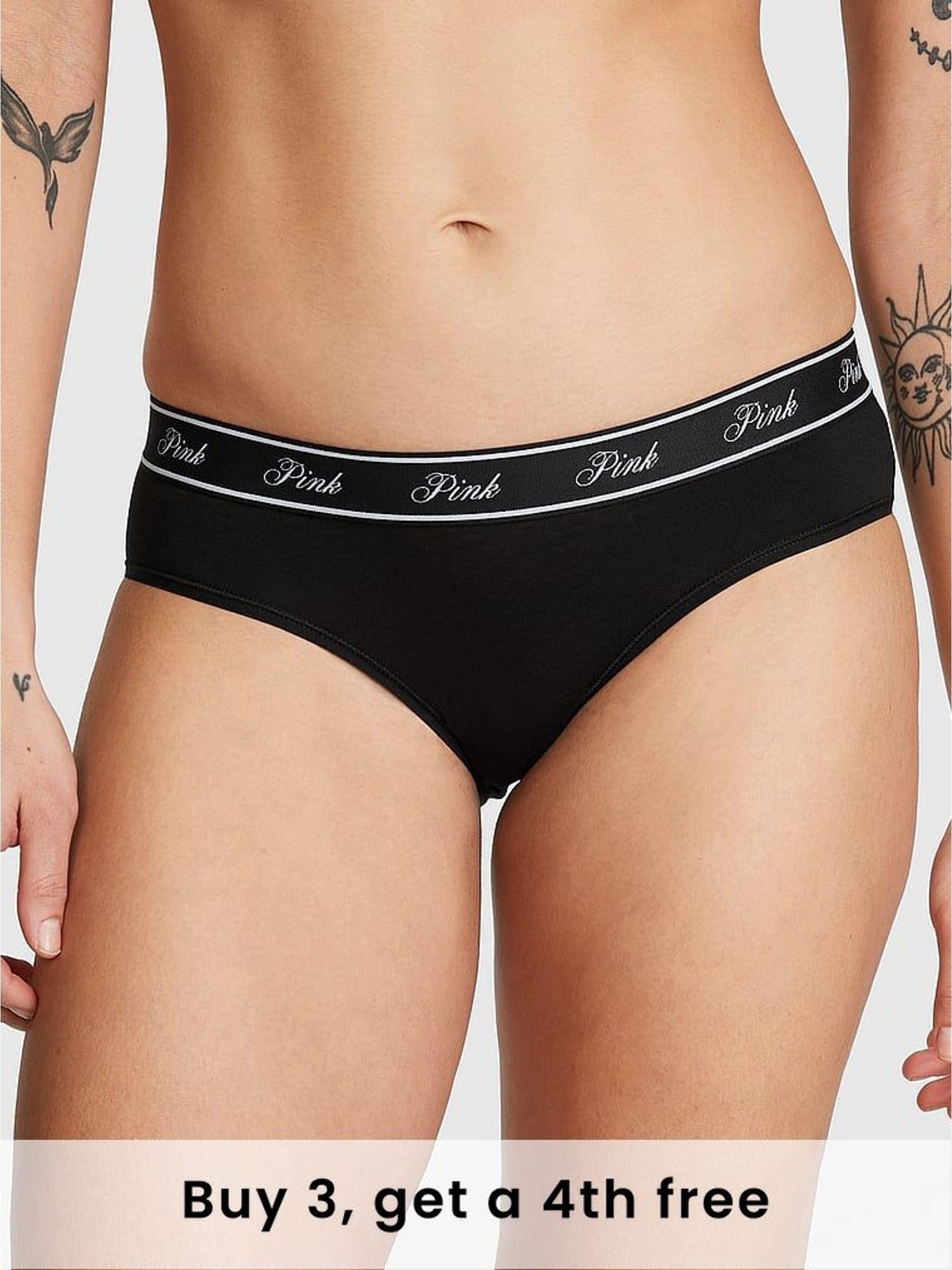 Black Cotton Logo Knickers (W50803) | £9