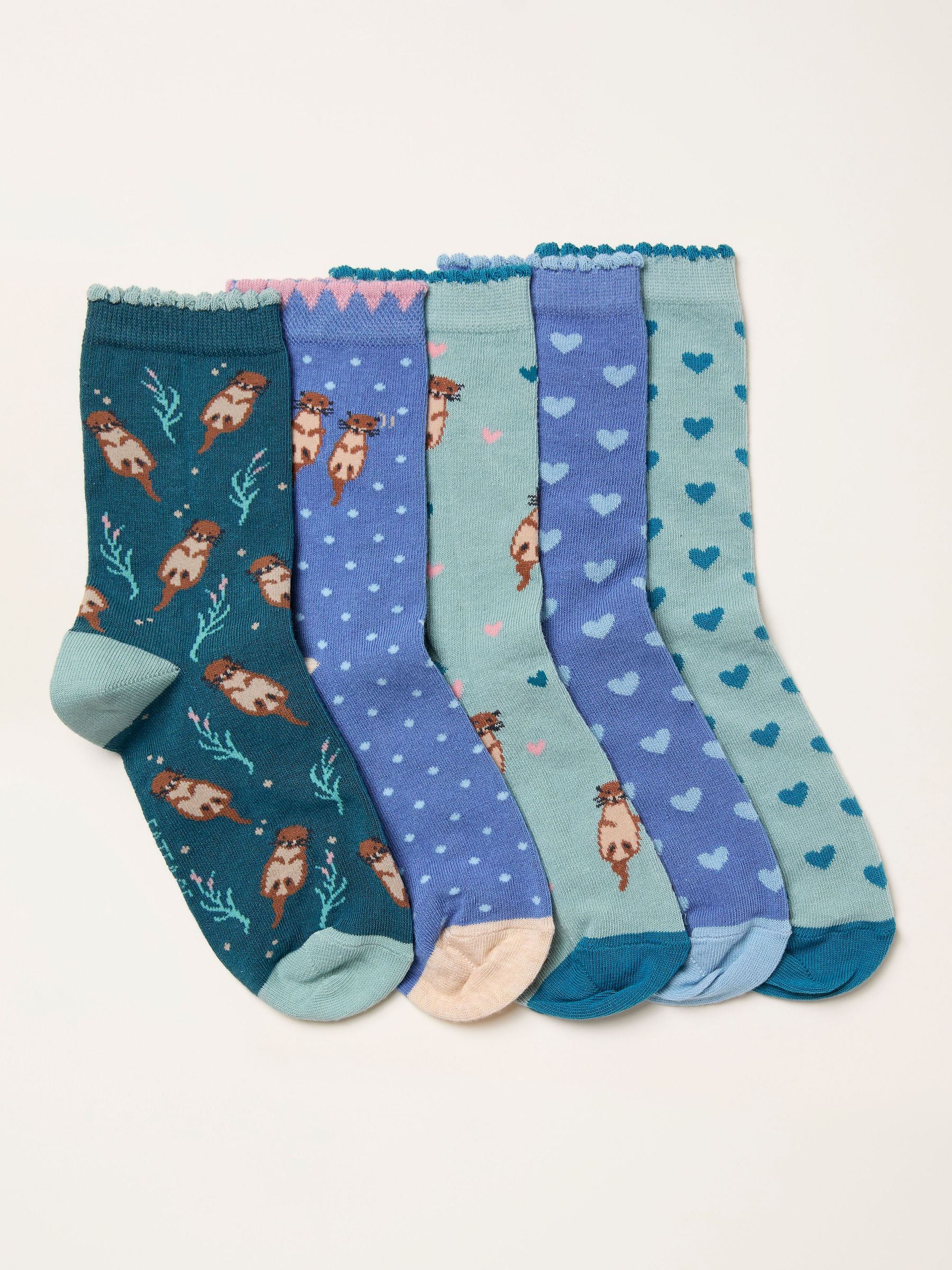 Green Otters 5 Pairs of Otter Socks (W53521) | £20