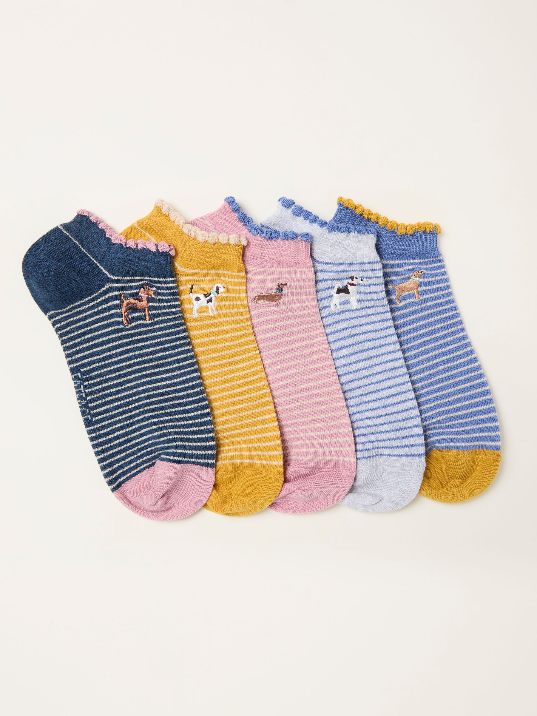 Multi Dog 5 Pairs of Trainer Socks (W53535) | £16