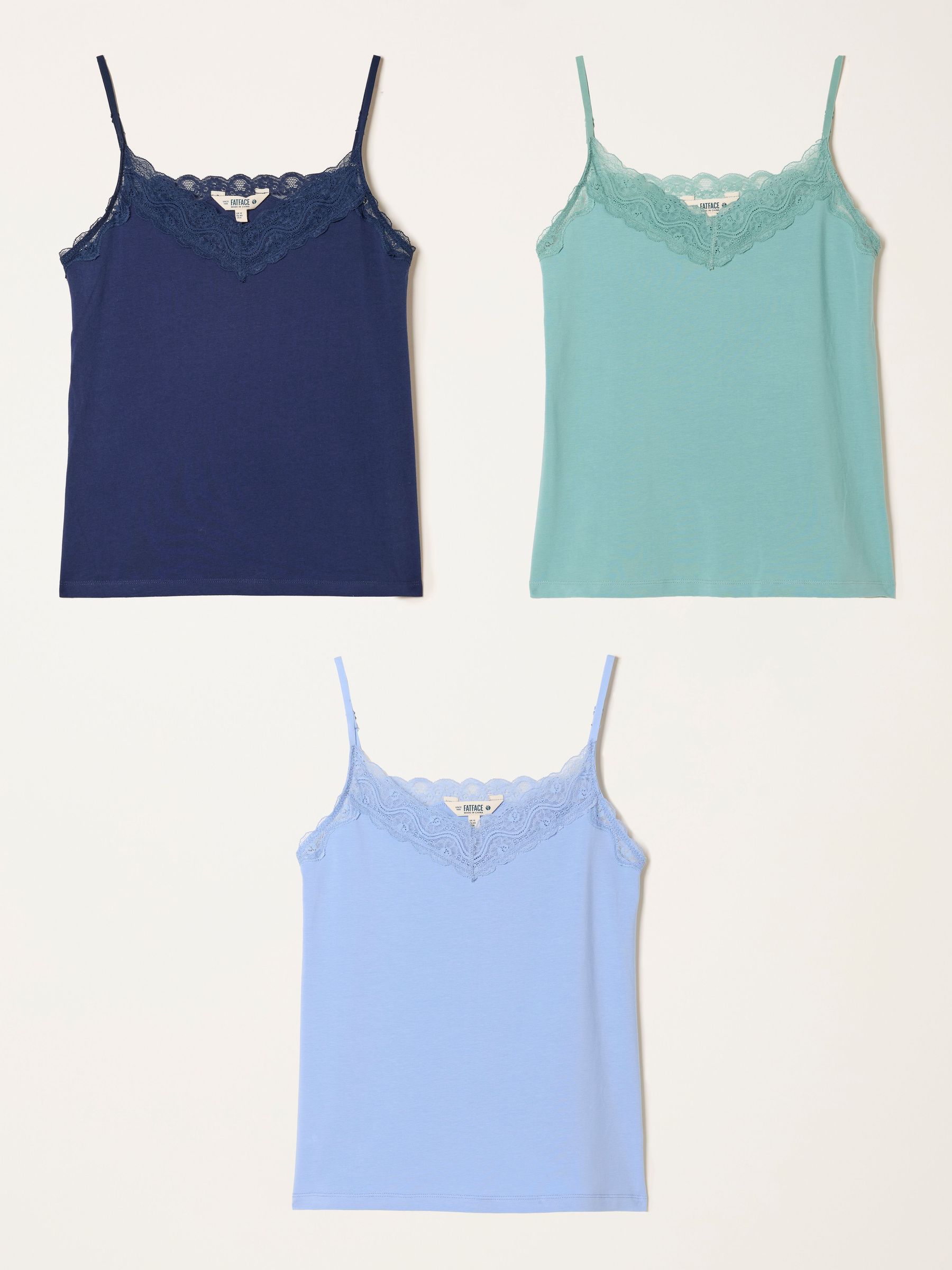 Blue 3 Pack of Lace Vests (W53992) | £30