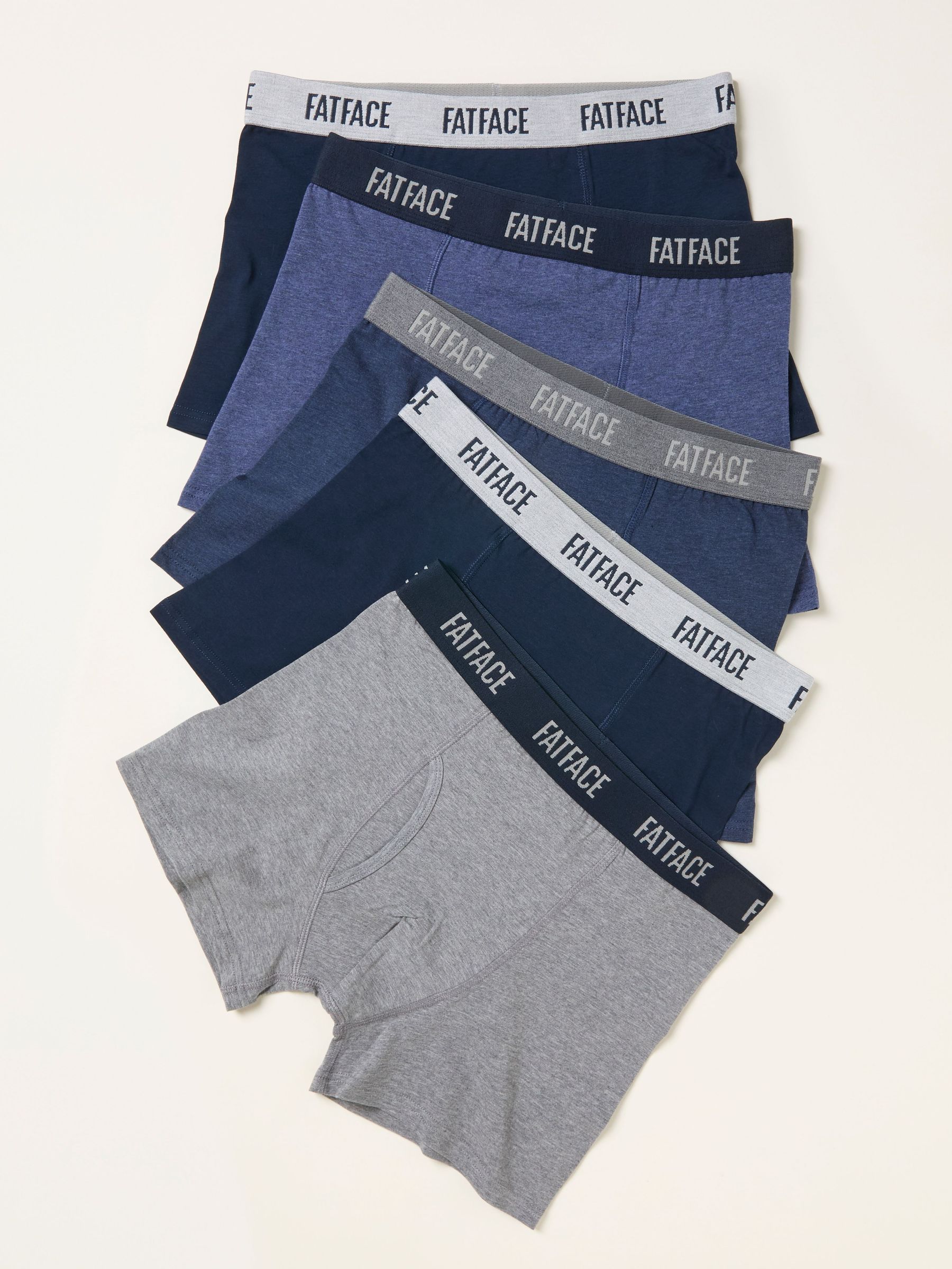 Navy 5 Pairs of Plain Boxers (W54015) | £40