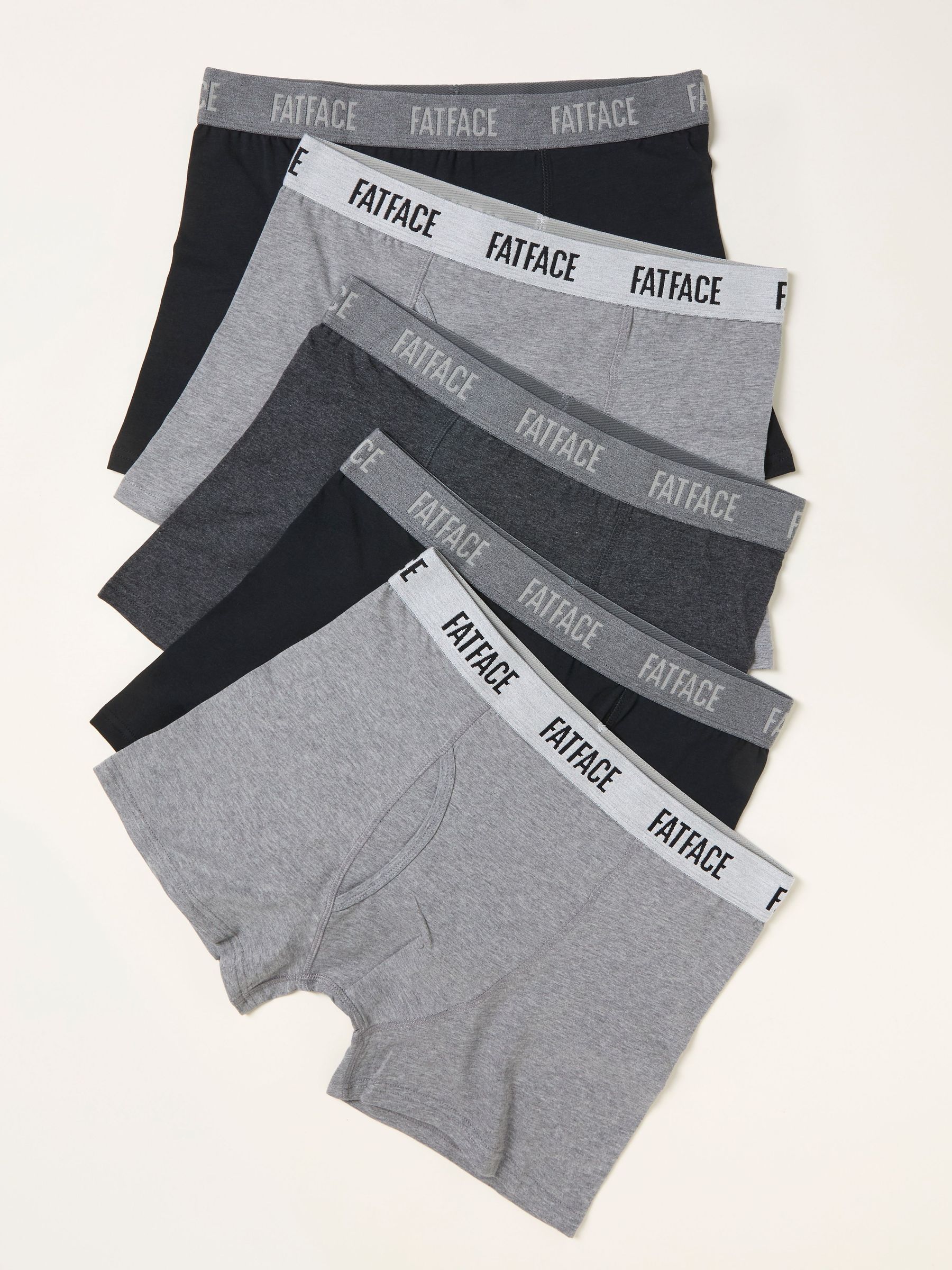 Grey 5 Pairs of Plain Boxers (W54016) | £40