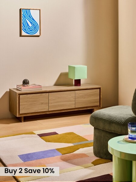 Kaci Wide Up to 50 Inch TV Unit in Oak Effect (W54670) | £329