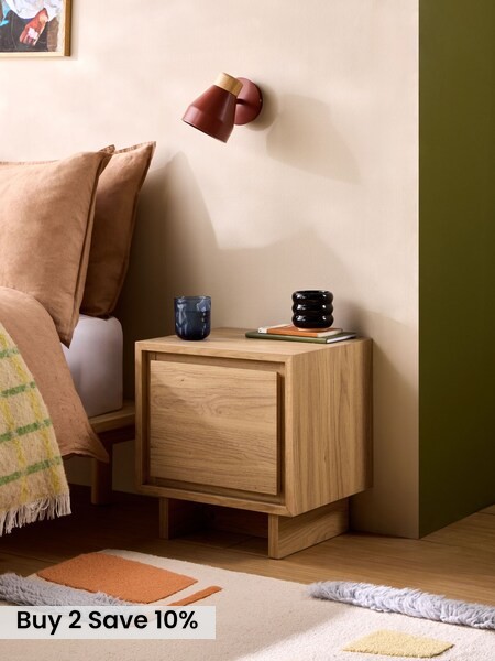 Oak Effect Kaci Bedside Table (W54673) | £169