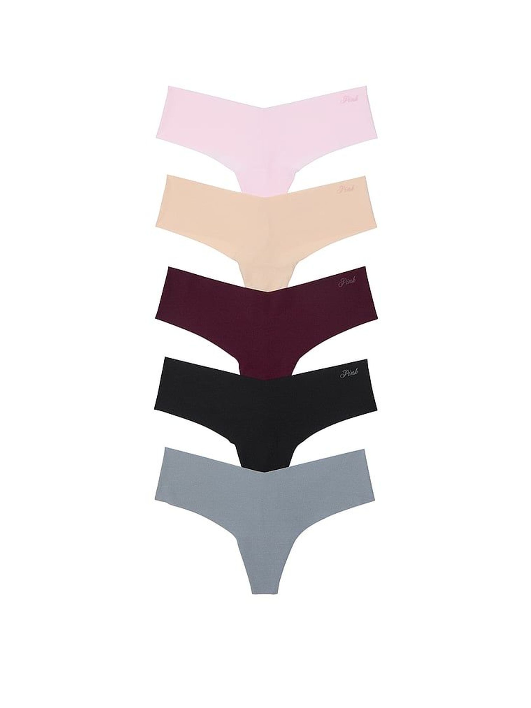 Grey/Black/Purple/Pink/Nude Thong Knickers 5 Pack (W54698) | £27