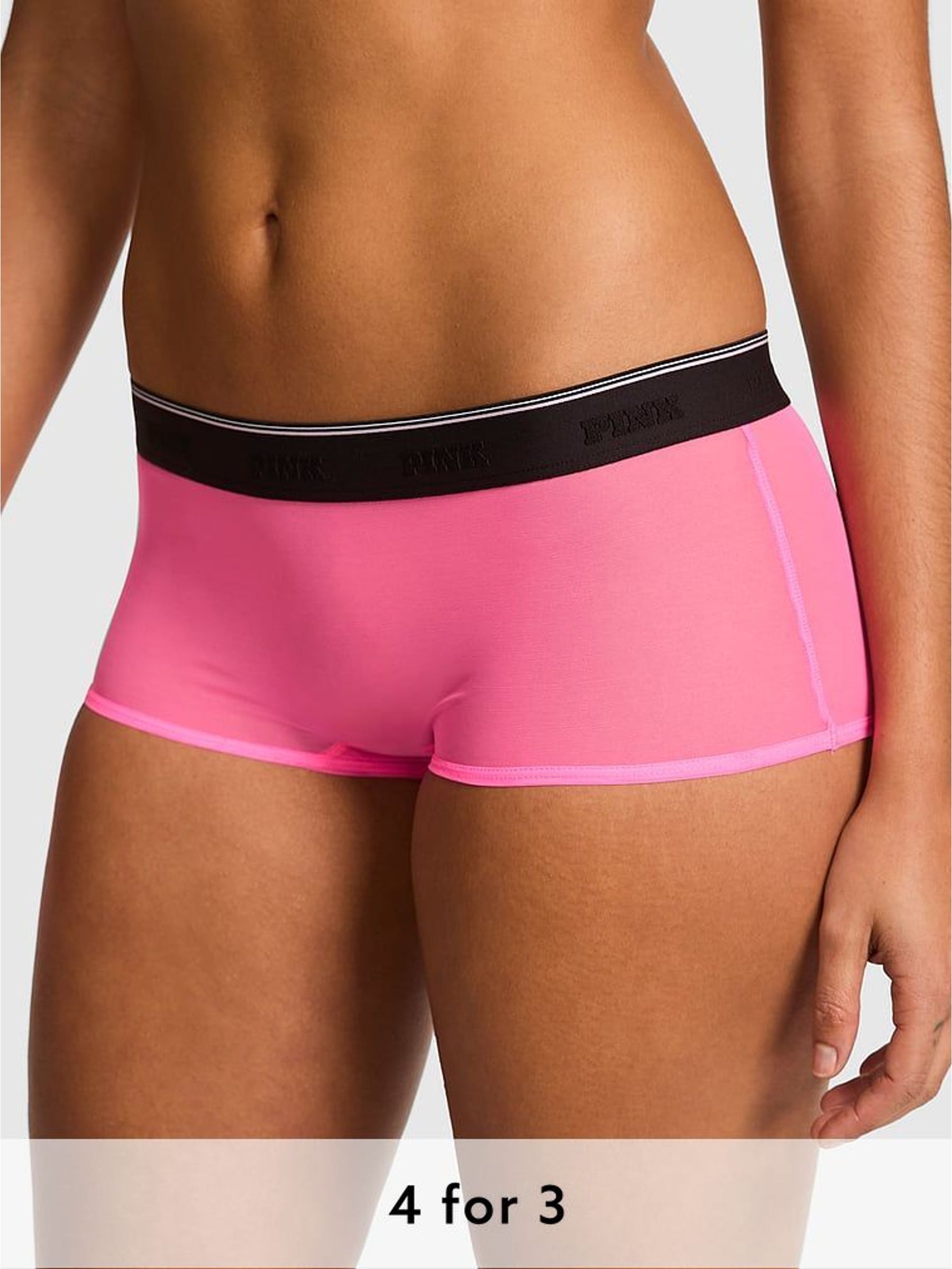 Radiant Rose Pink Boyshort Logo Knickers (W54732) | £9