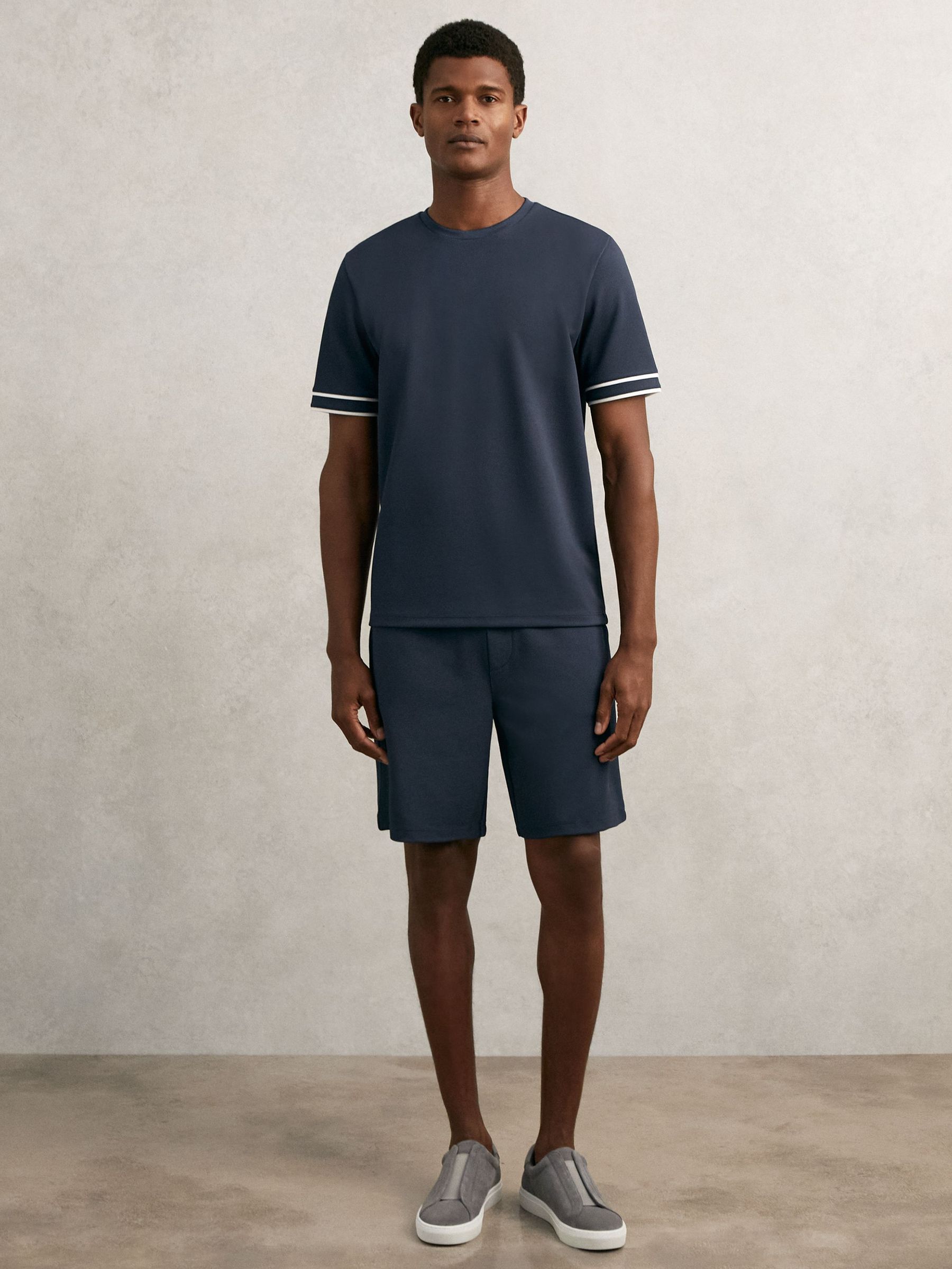 Textured Drawstring Shorts in Navy (W55537) | £78