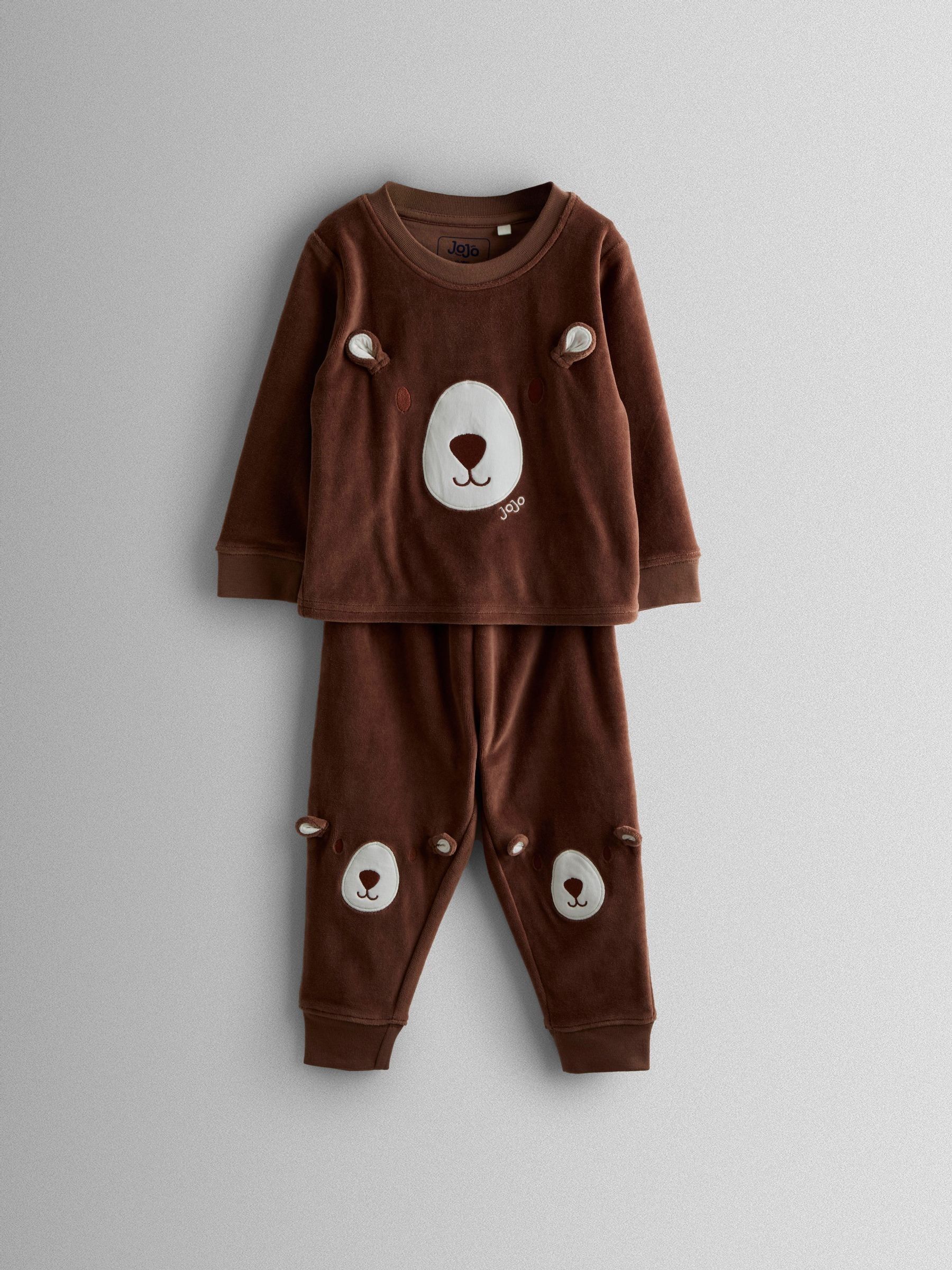Brown Bear Cosy Jersey Pyjamas (W55598) | £22