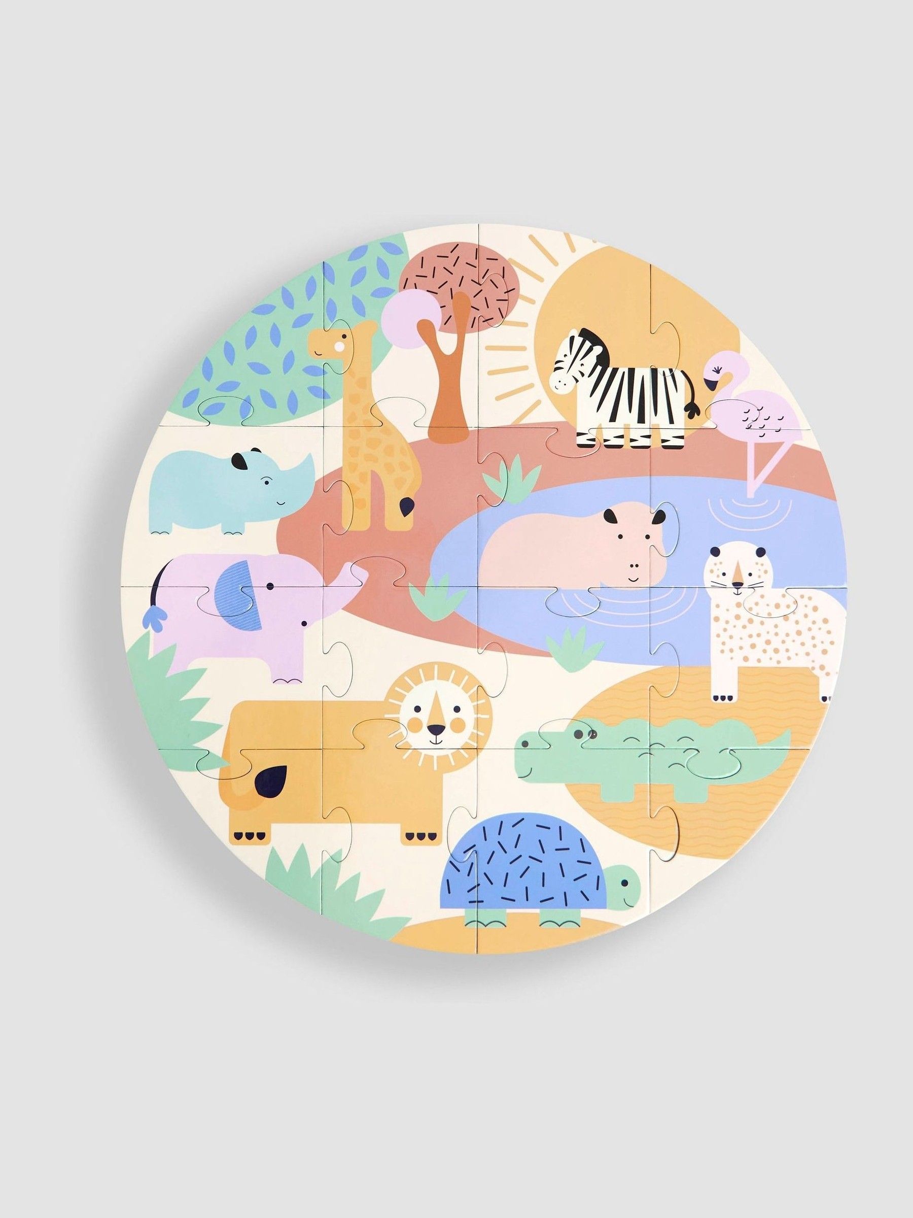 Safari Round Puzzle Safari Round Jigsaw (16pc) (W55651) | £10