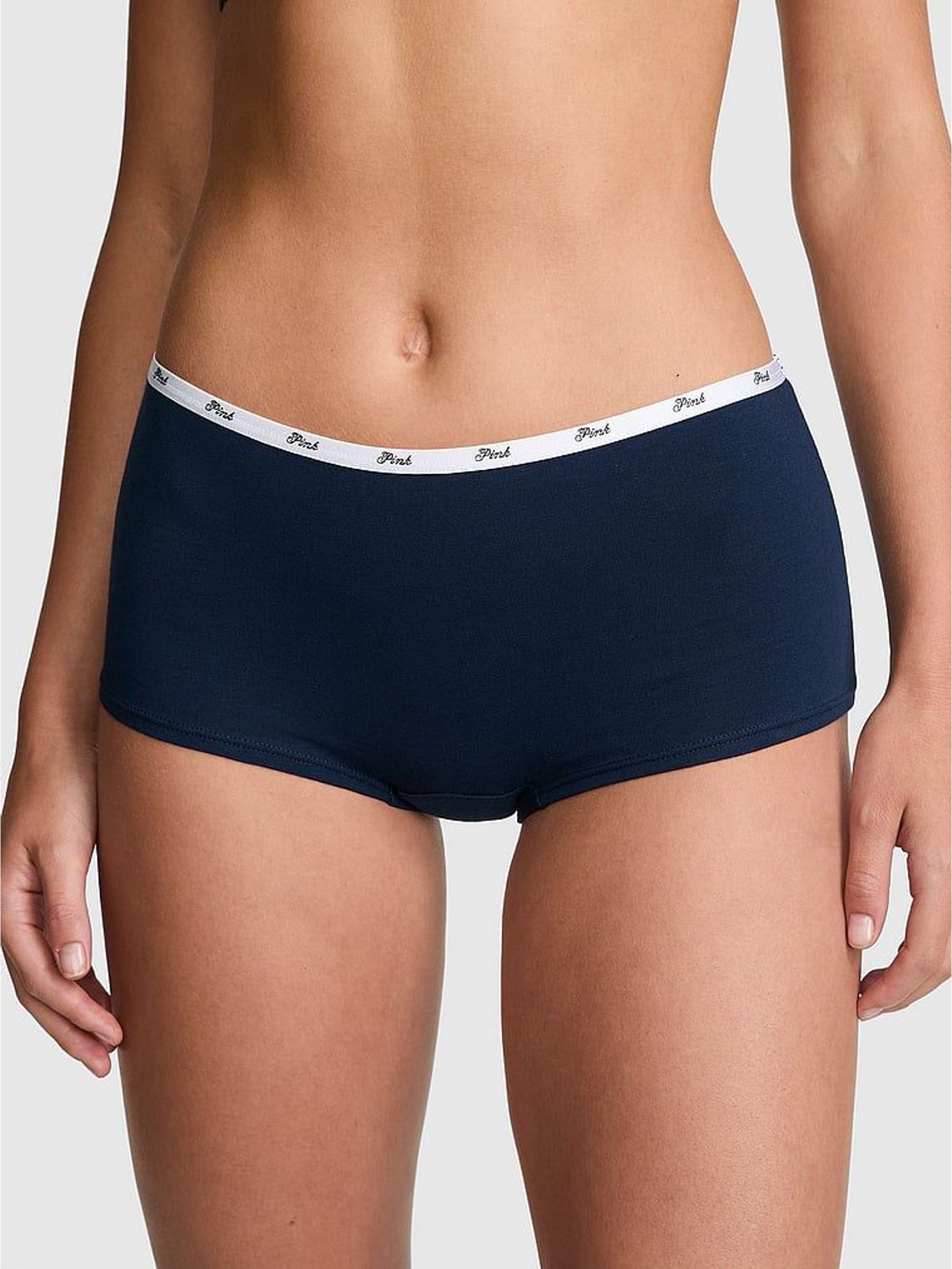 Noir Navy Blue Short Cotton Mini Logo Knickers (W55724) | £9