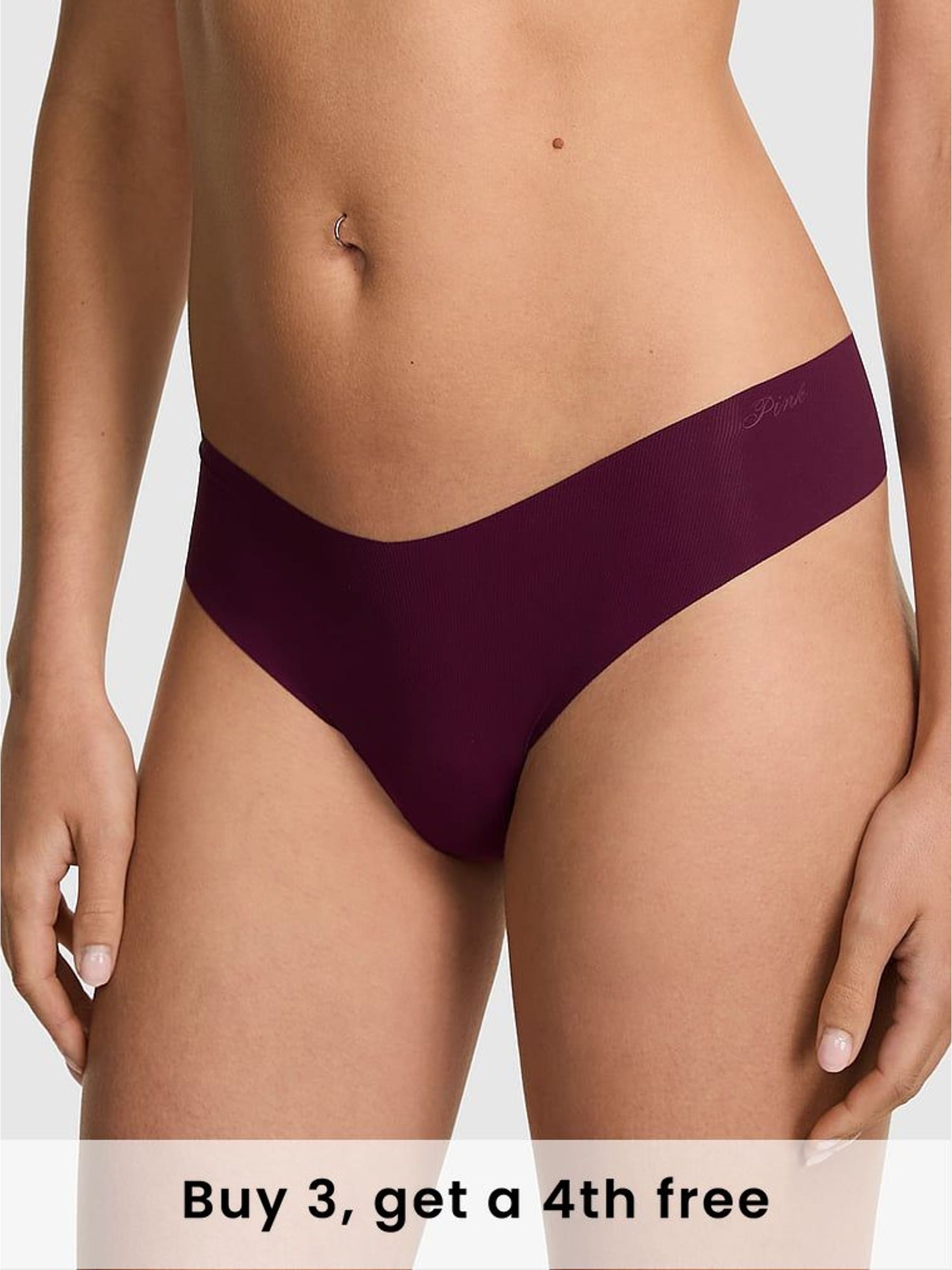 Purple Rose Thong No Show Rib Knickers (W55726) | £9