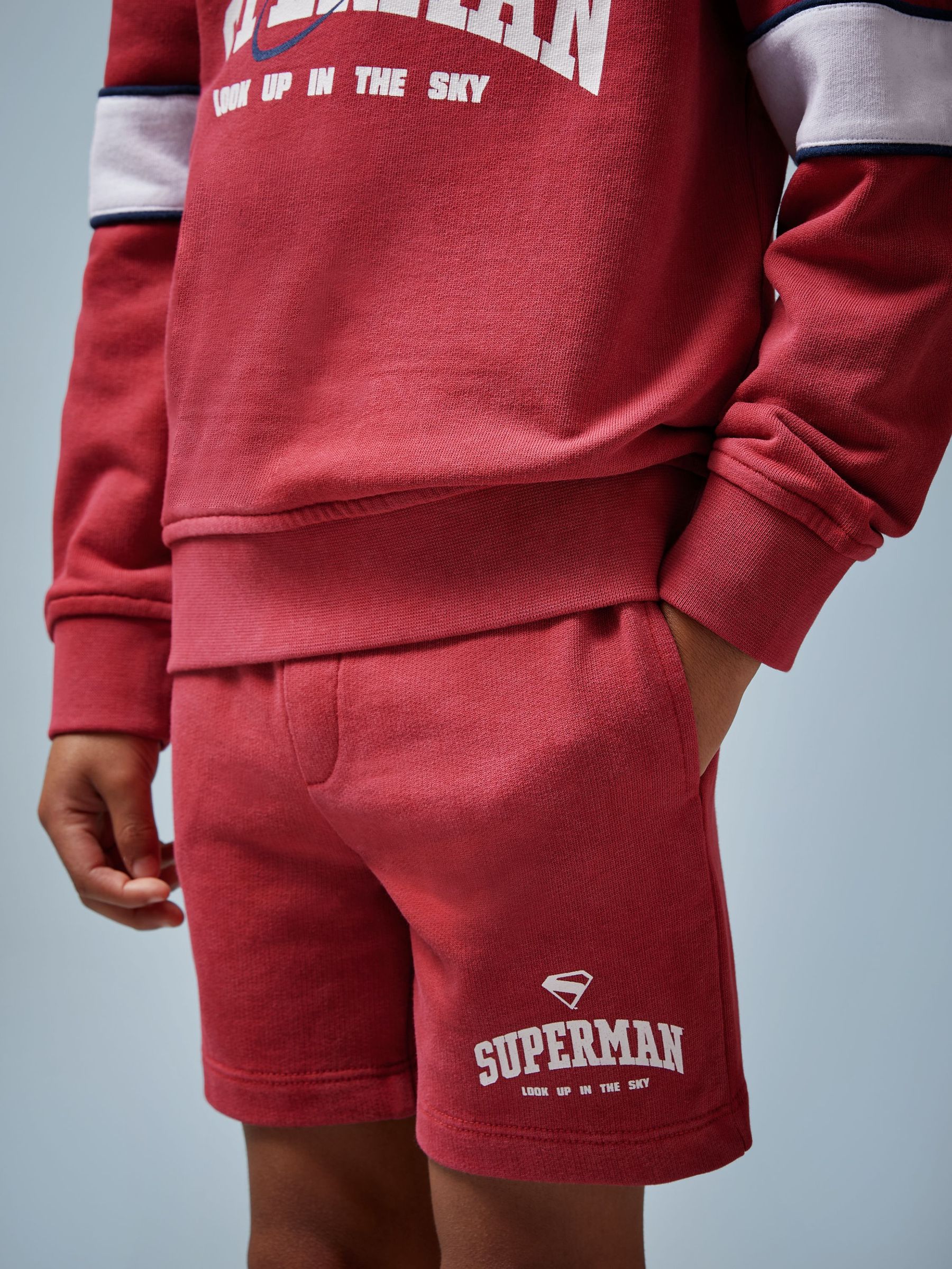 13-14 yrs Superman | Reiss Cotton Logo Shorts in Red (W56256) | £43