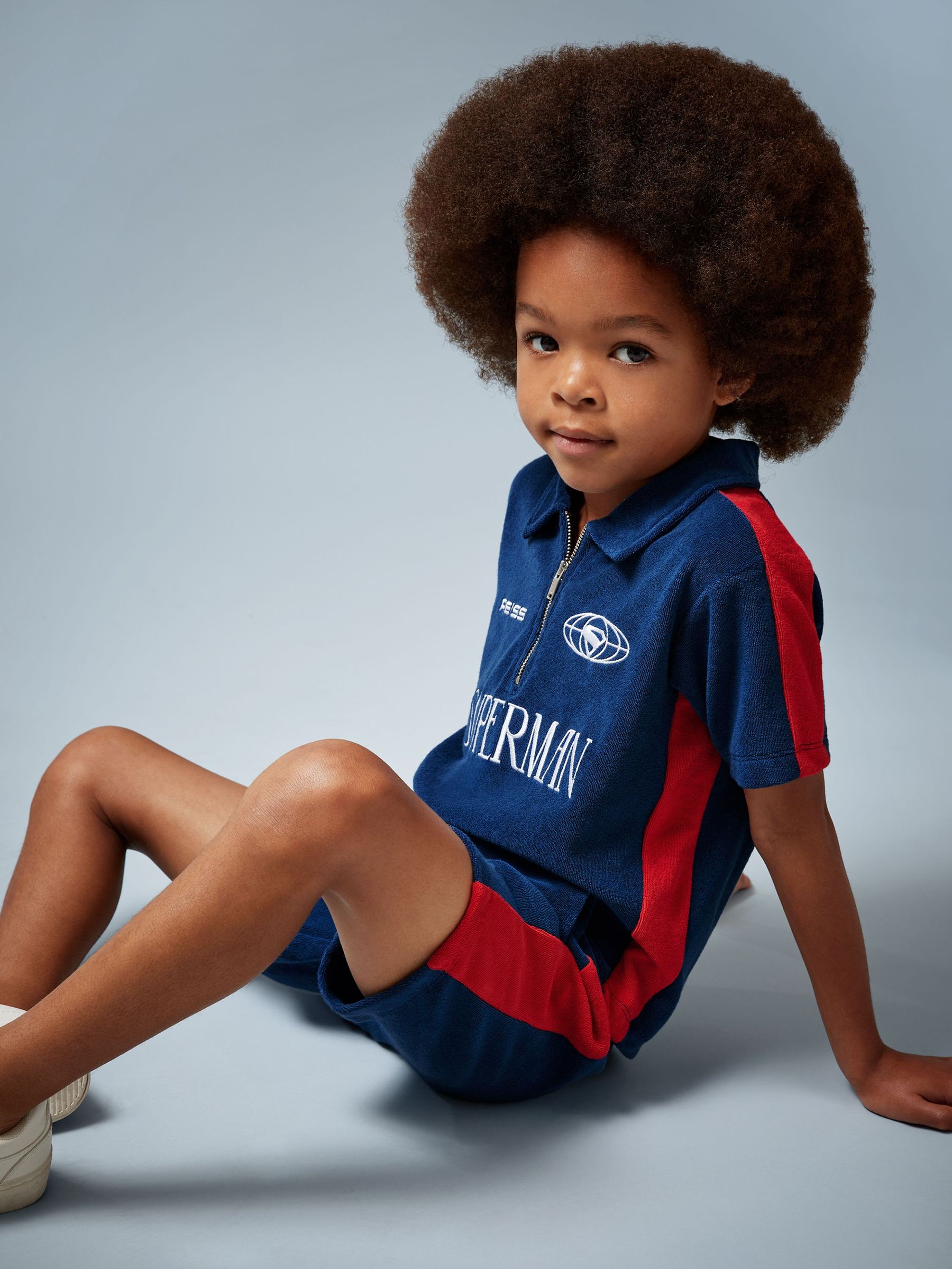 3-9 yrs Superman | Reiss Towelling Shorts in Blue/Red (W56258) | £35