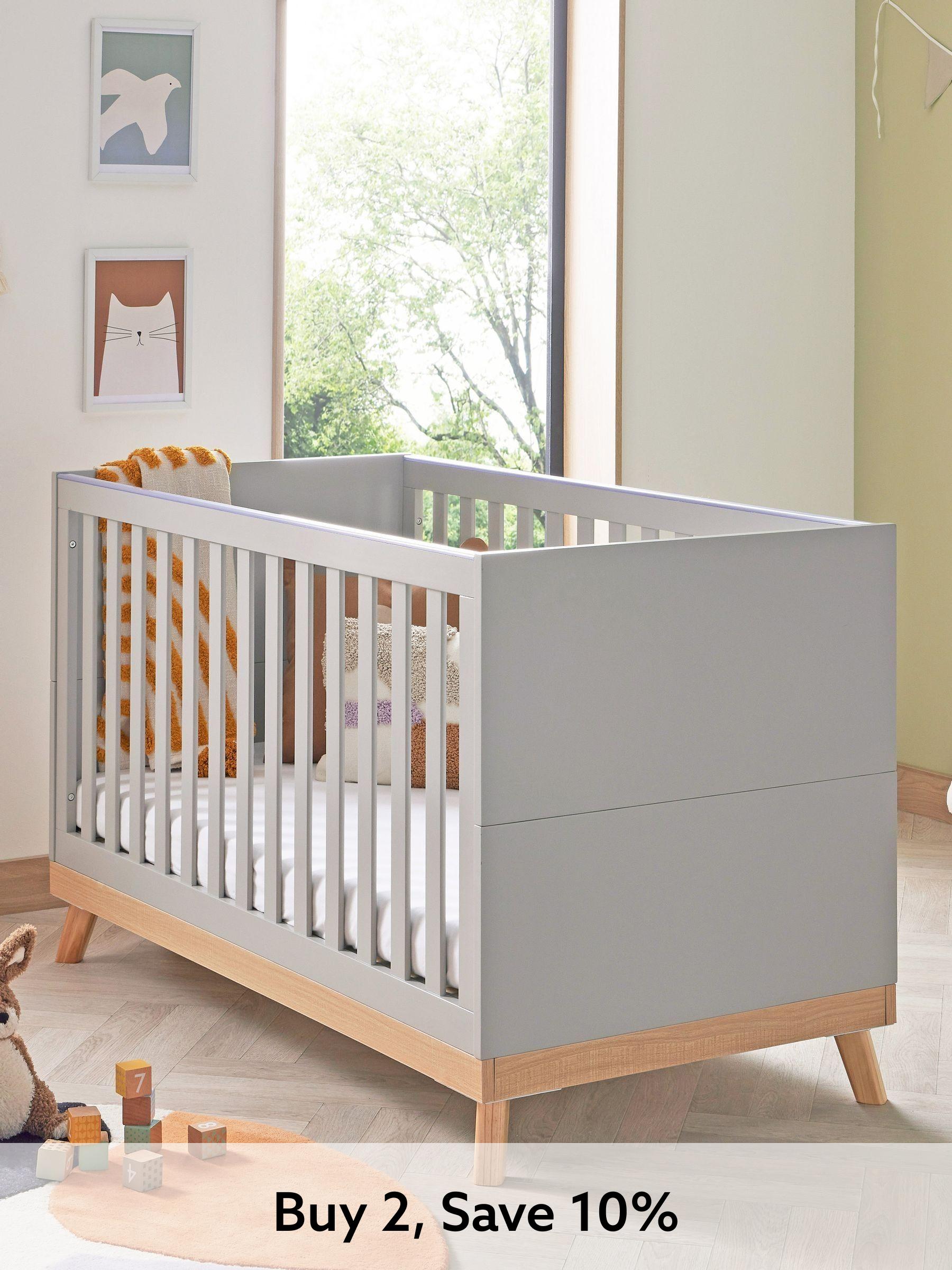 Babymore Grey Mona Cot Bed (W56602) | £280