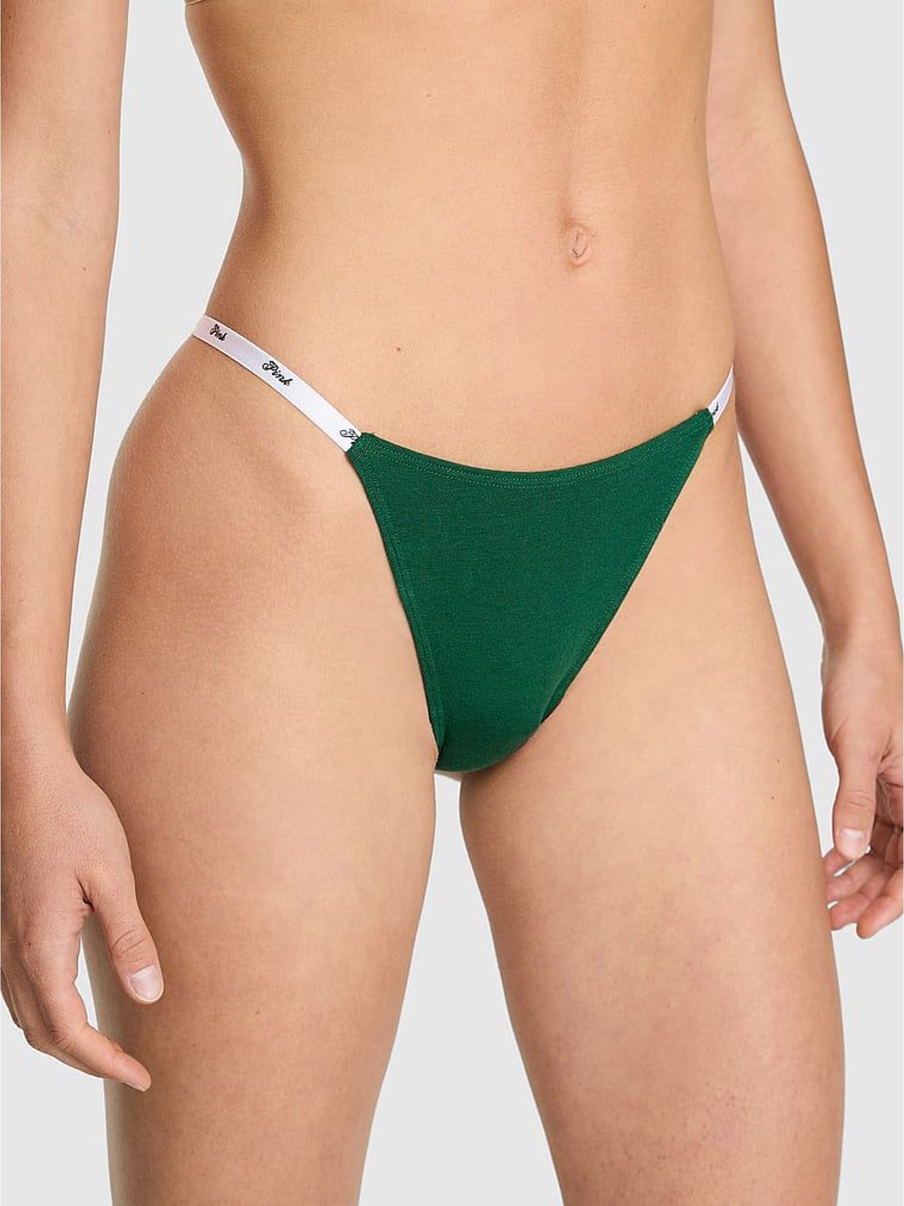 Jaguar Green Thong Cotton Mini Logo Knickers (W57885) | £9