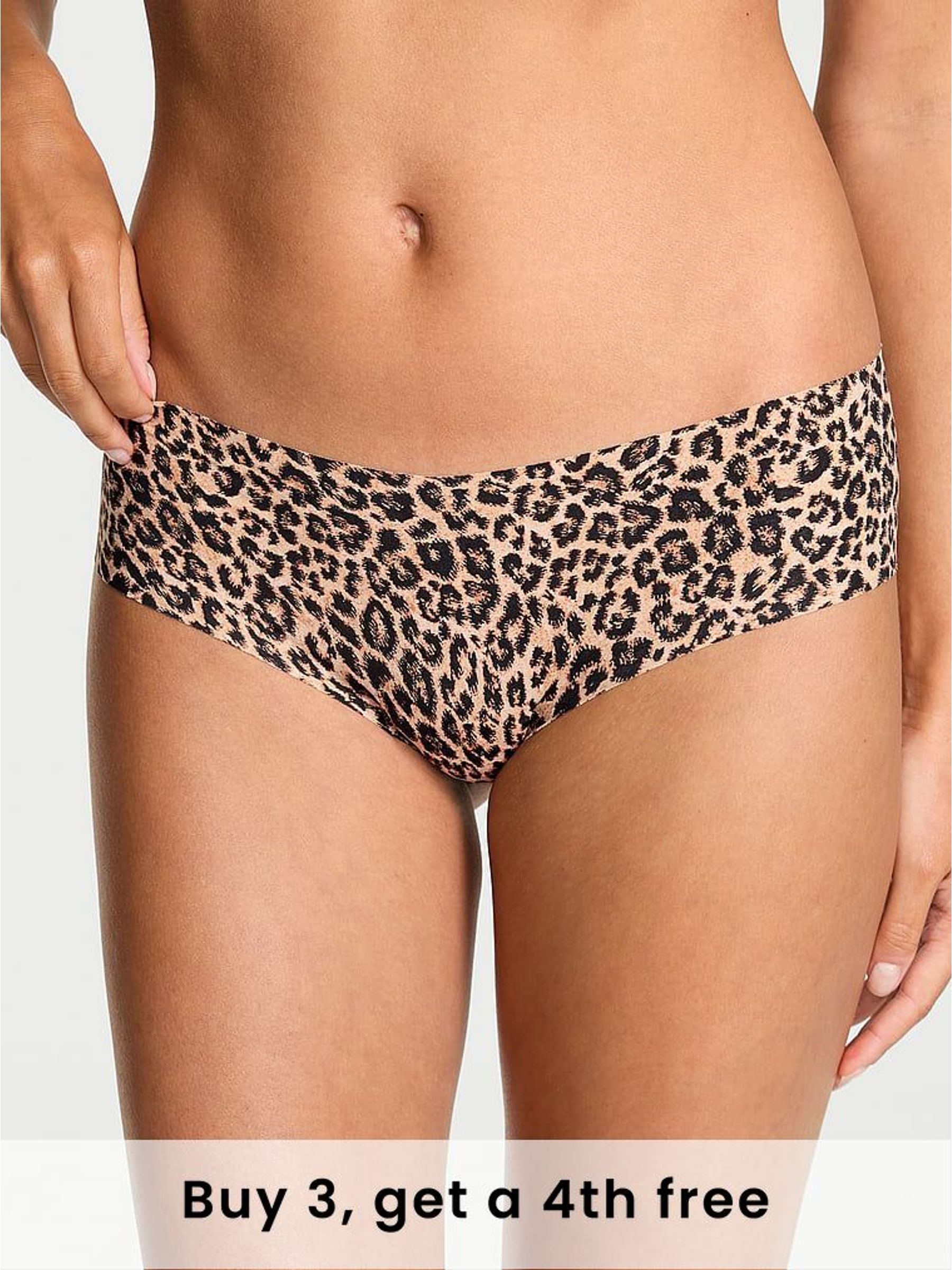 Natural Leopard Black Cheeky Knickers (W58883) | £9