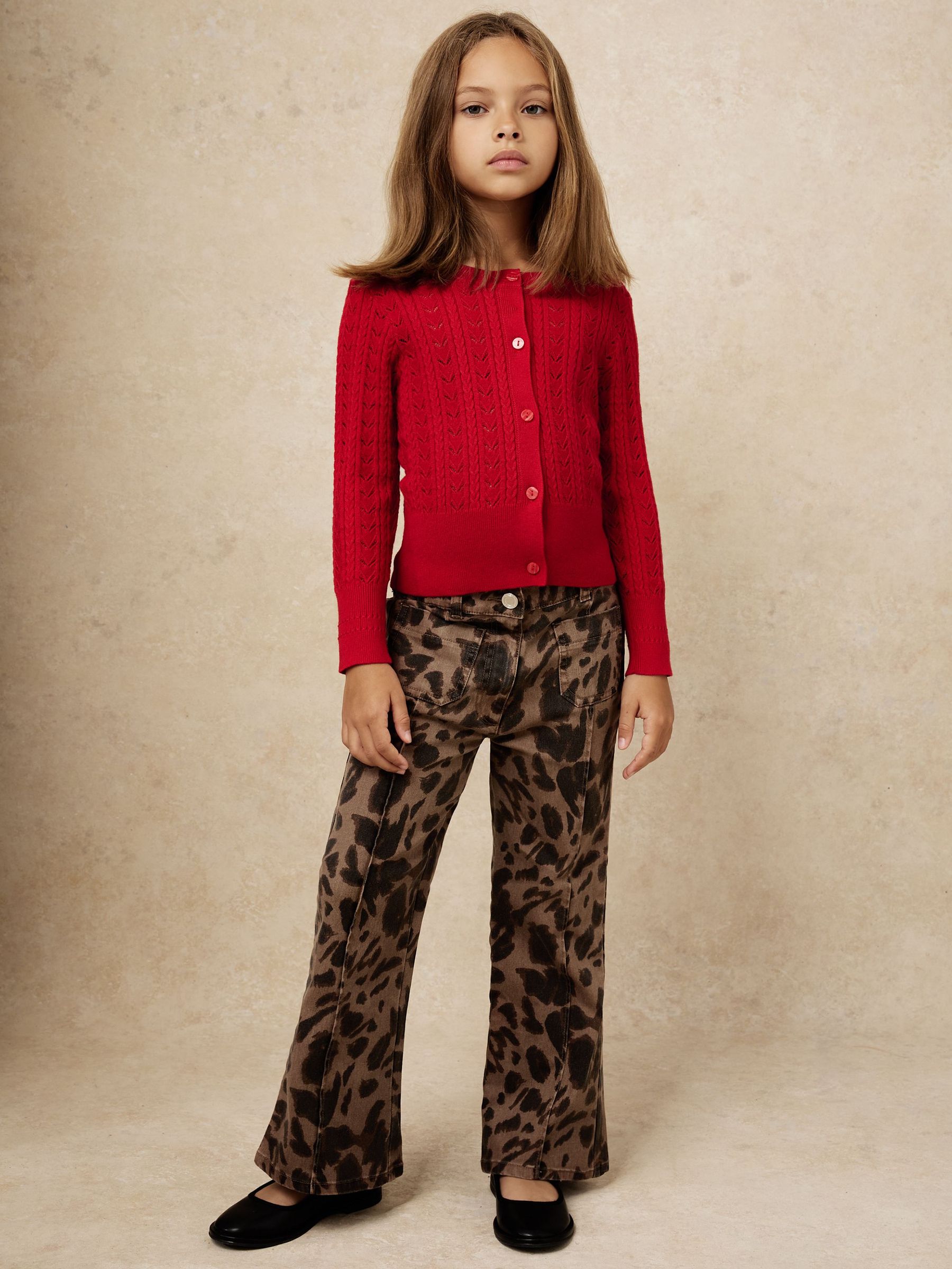 3-9 yrs Leopard-Print Flared Jeans in Brown (W58967) | £50