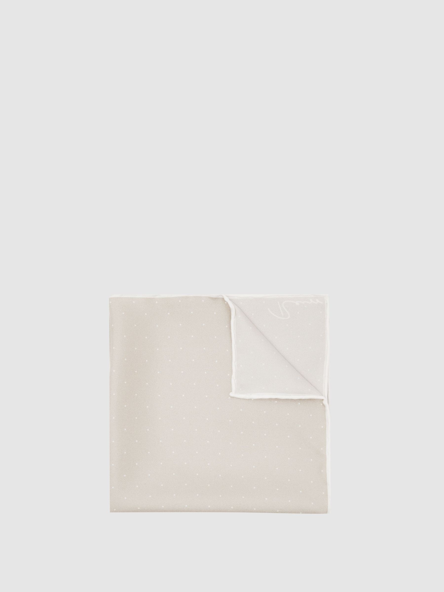 Silk Polka Dot Pocket Square in Champagne (W59238) | £38