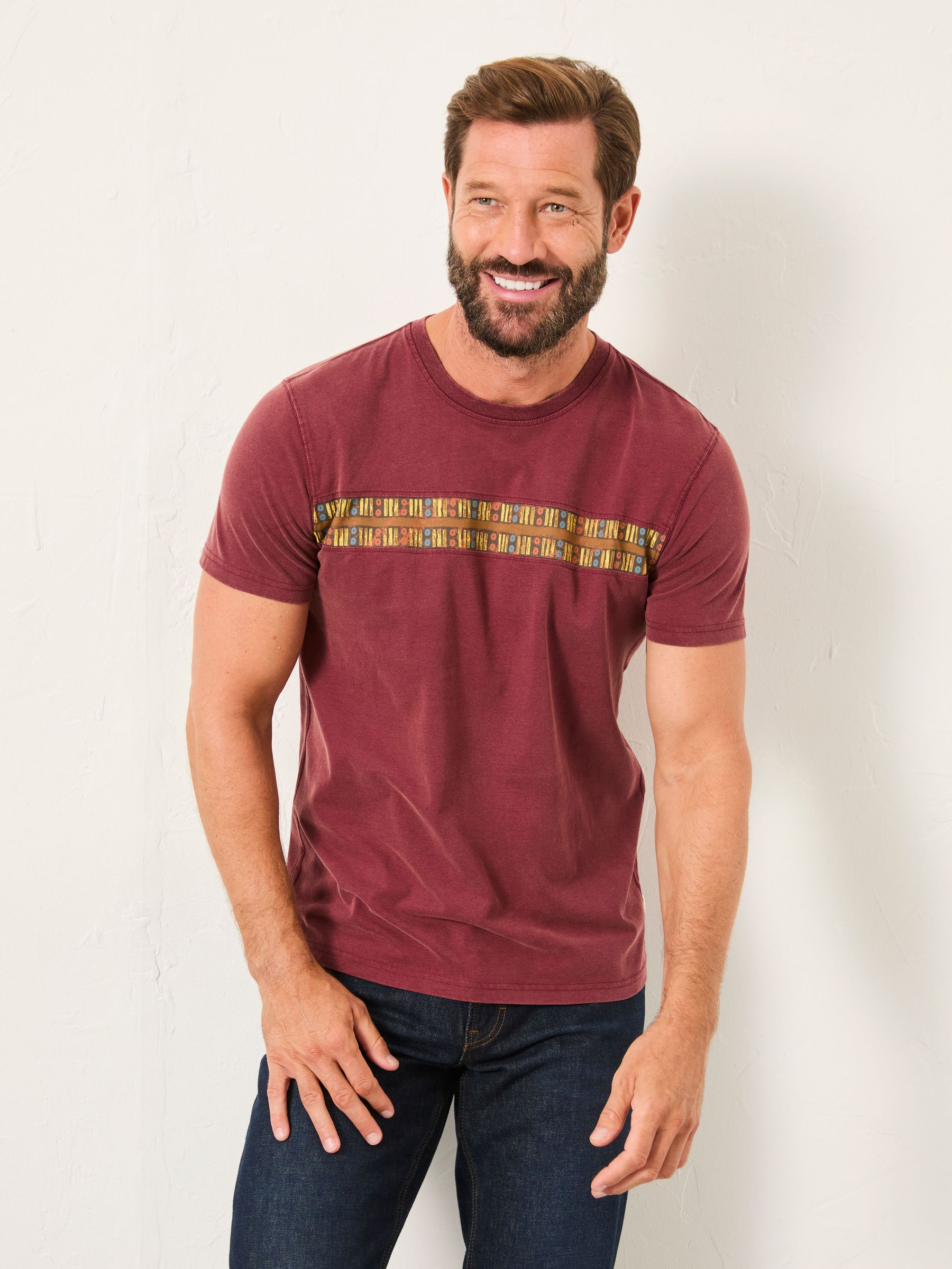 Claret Pattern Stripe T-Shirt (W59817) | £29.50