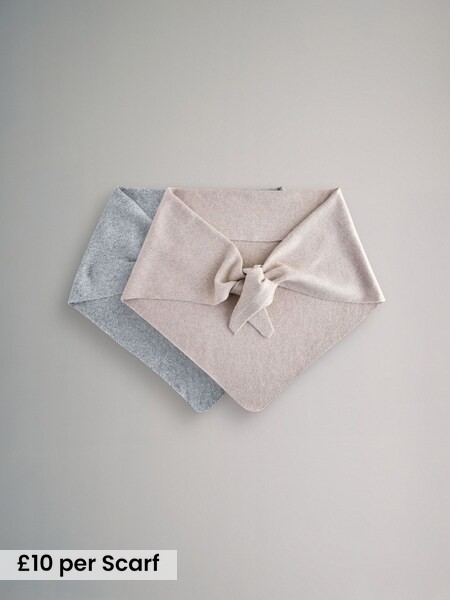 Grey/Stone 2 Pack Triangle Scarfs (W61403) | £20