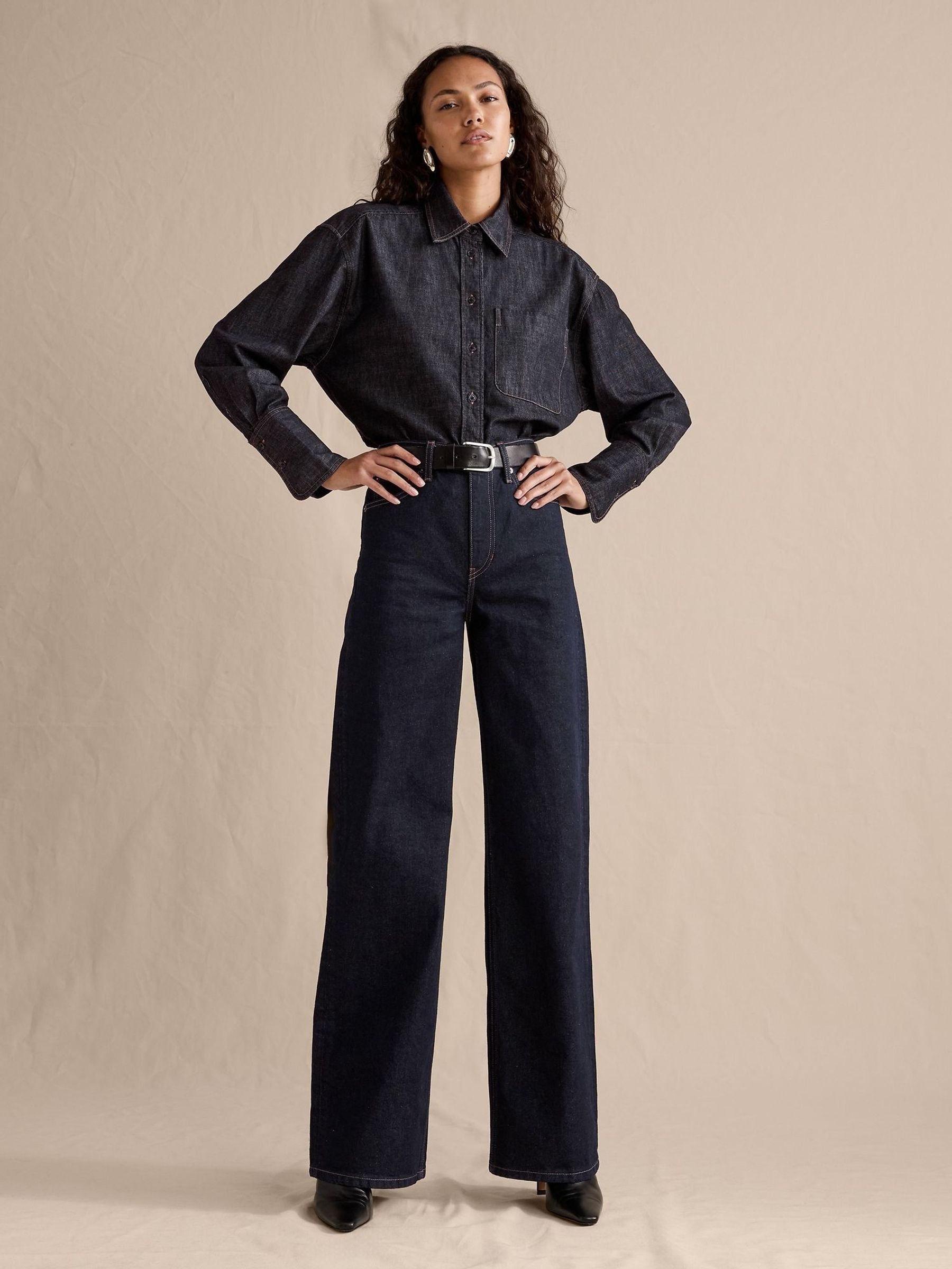 Banana Republic Blue The Icon Classic Wide-Leg Jeans (W62328) | £85