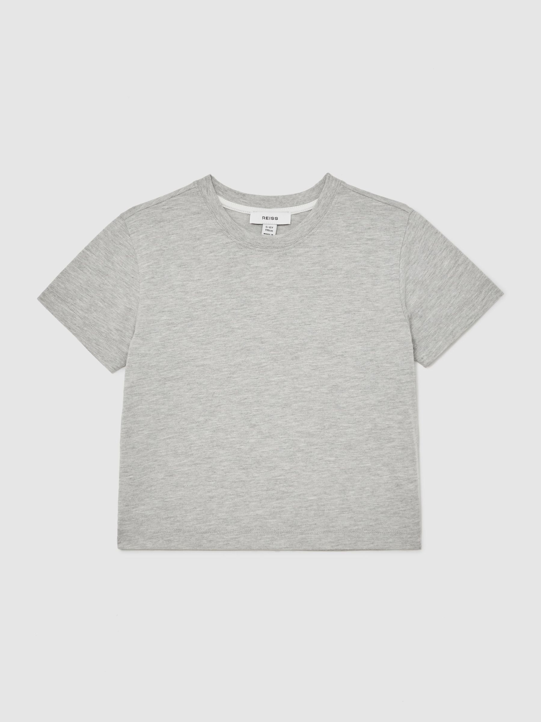 13-14 yrs Cotton-Blend Crew-Neck T-Shirt in Grey Marl (W64895) | £12