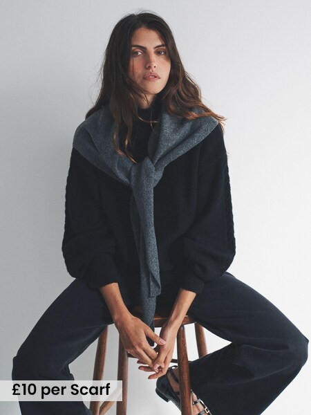 Charocal Grey/Chocolate Brown 2 Pack Triangle Scarfs (W66695) | £20