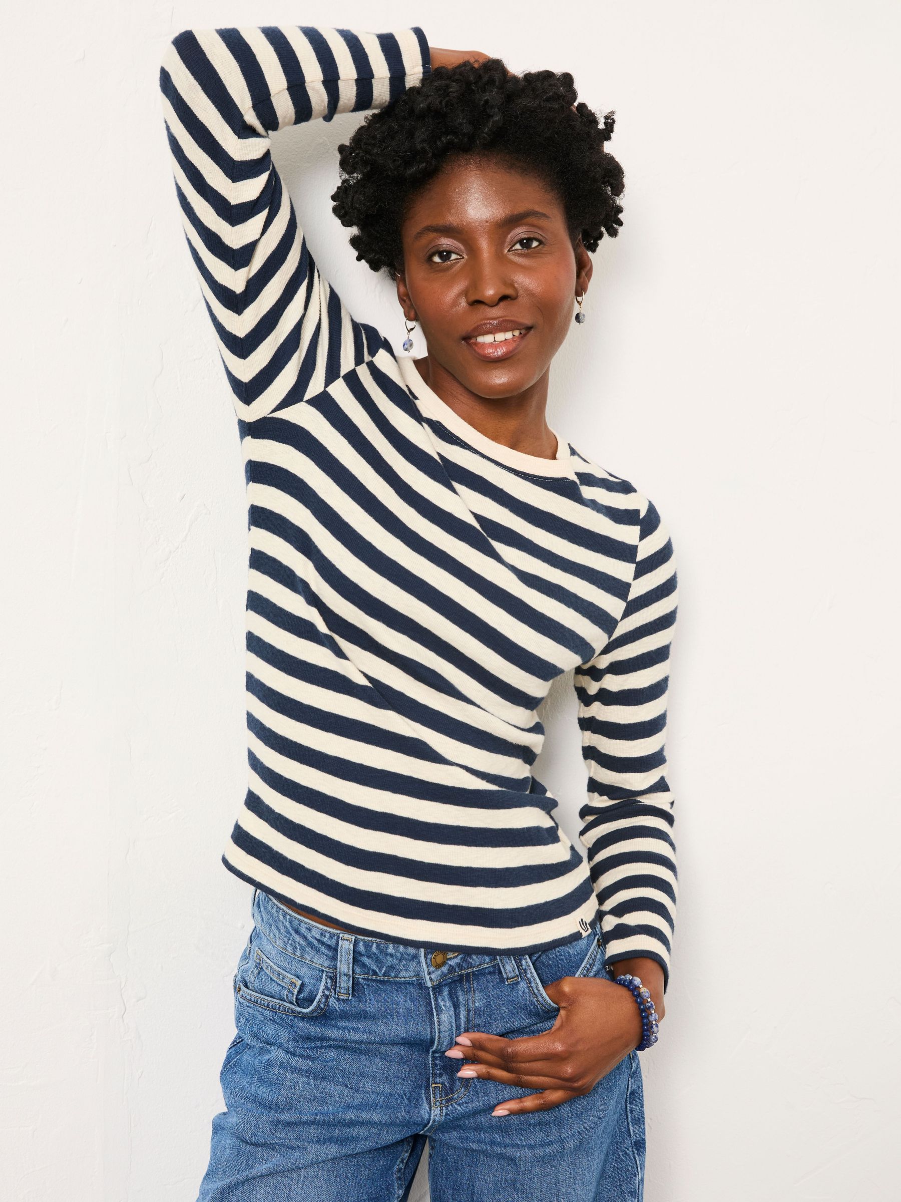 Callie Navy Stripe Long Sleeve Top (W66842) | £29.50