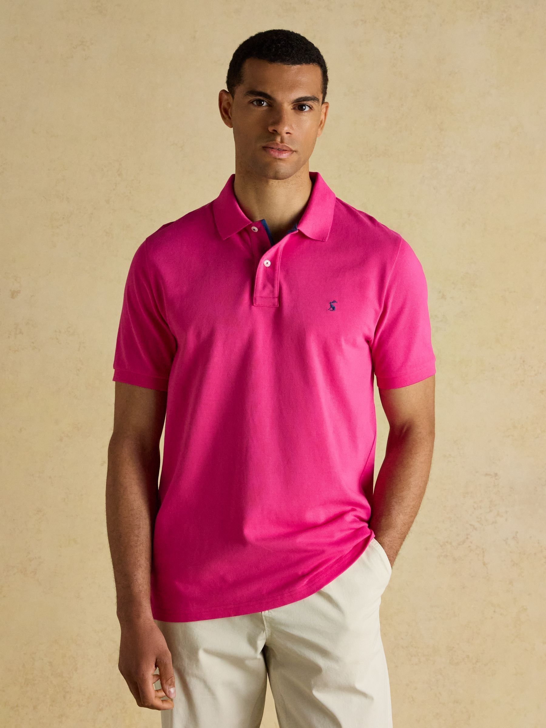 Woody Magenta Pink Cotton Pique Polo Shirt (W66869) | £30