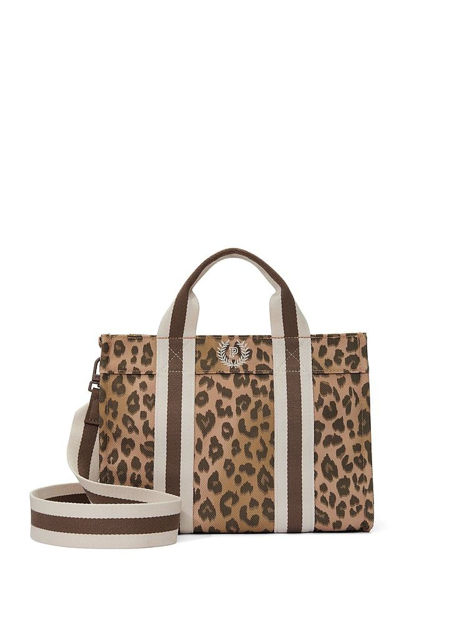Brown Leopard Print Mini Cross-Body Tote Bag (W67082) | £30