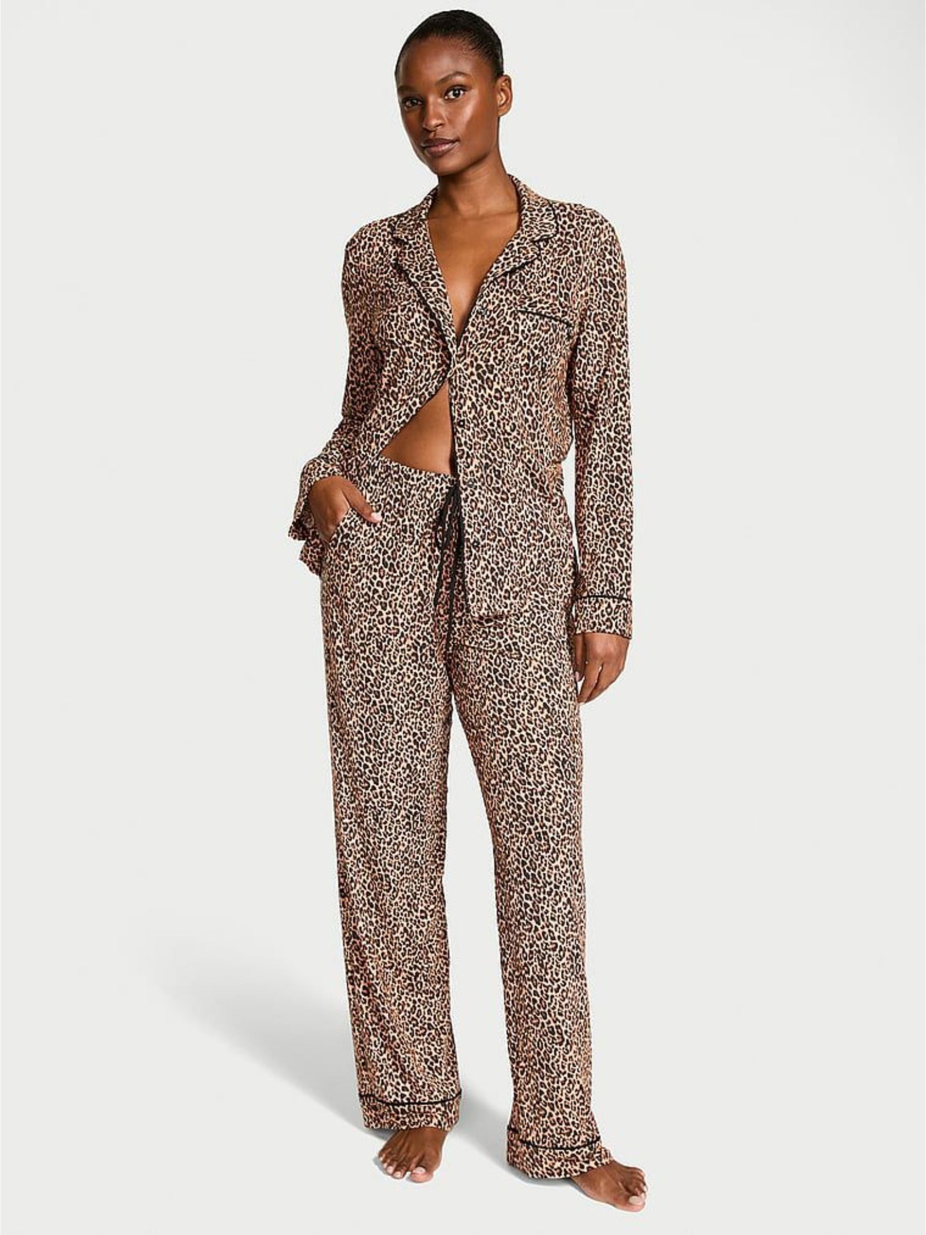 Marzipan Leo Brown Modal Long Pyjamas Set (W67091) | £69