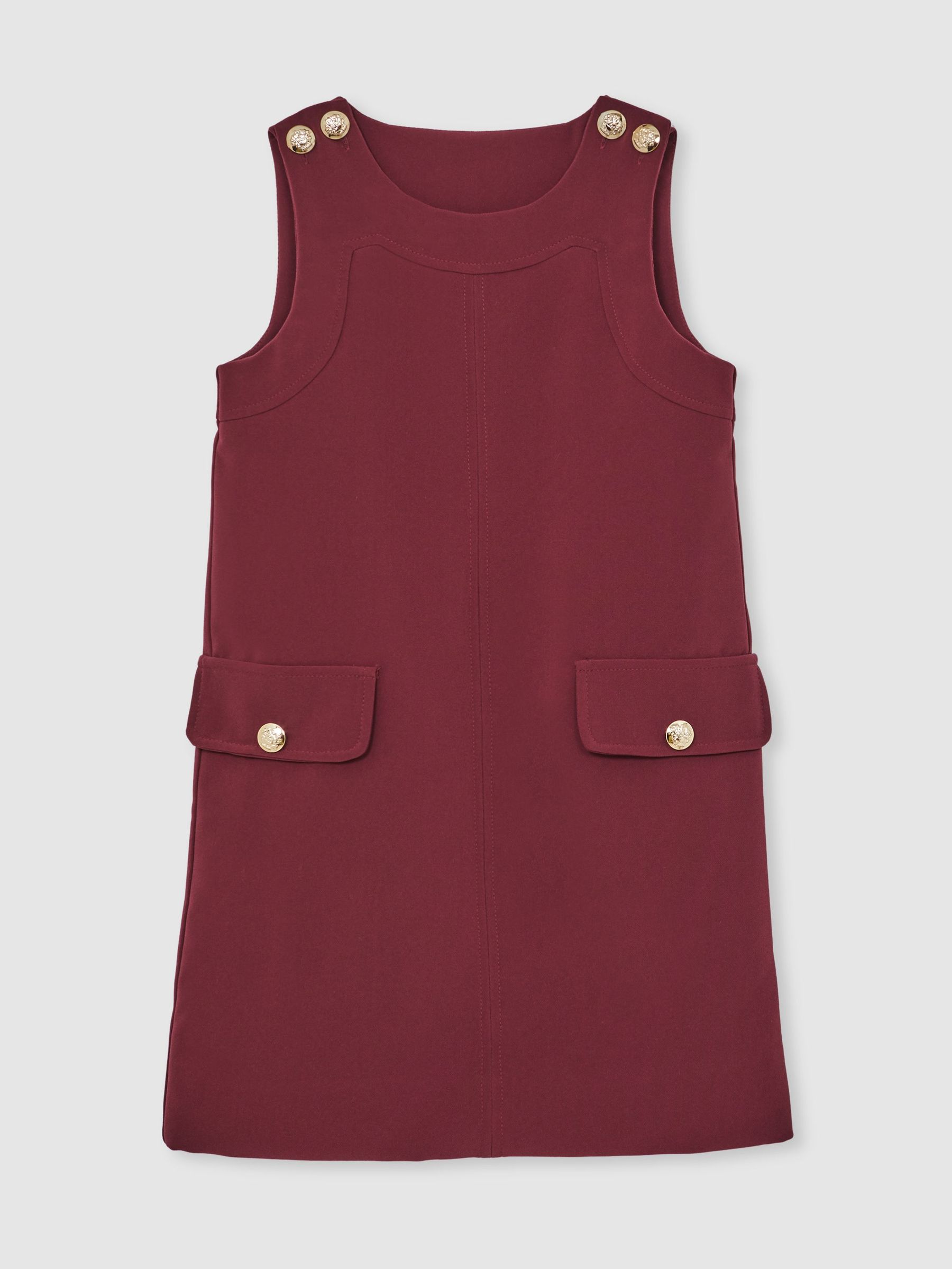 13-14 yrs Button-Detail Sleeveless Shift Dress in Berry (W67520) | £58