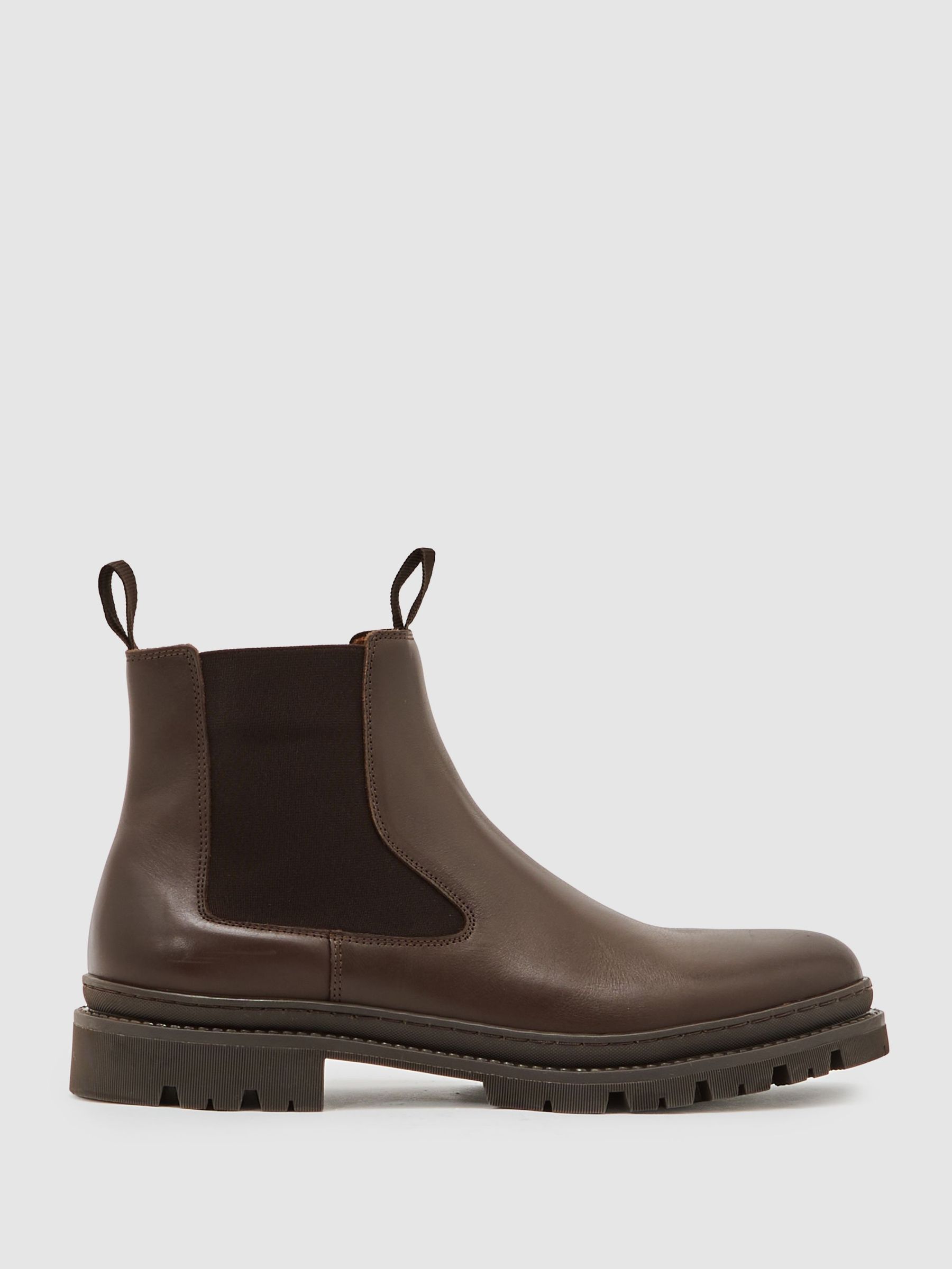 Leather Chelsea Boots in Dark Brown (W67638) | £198