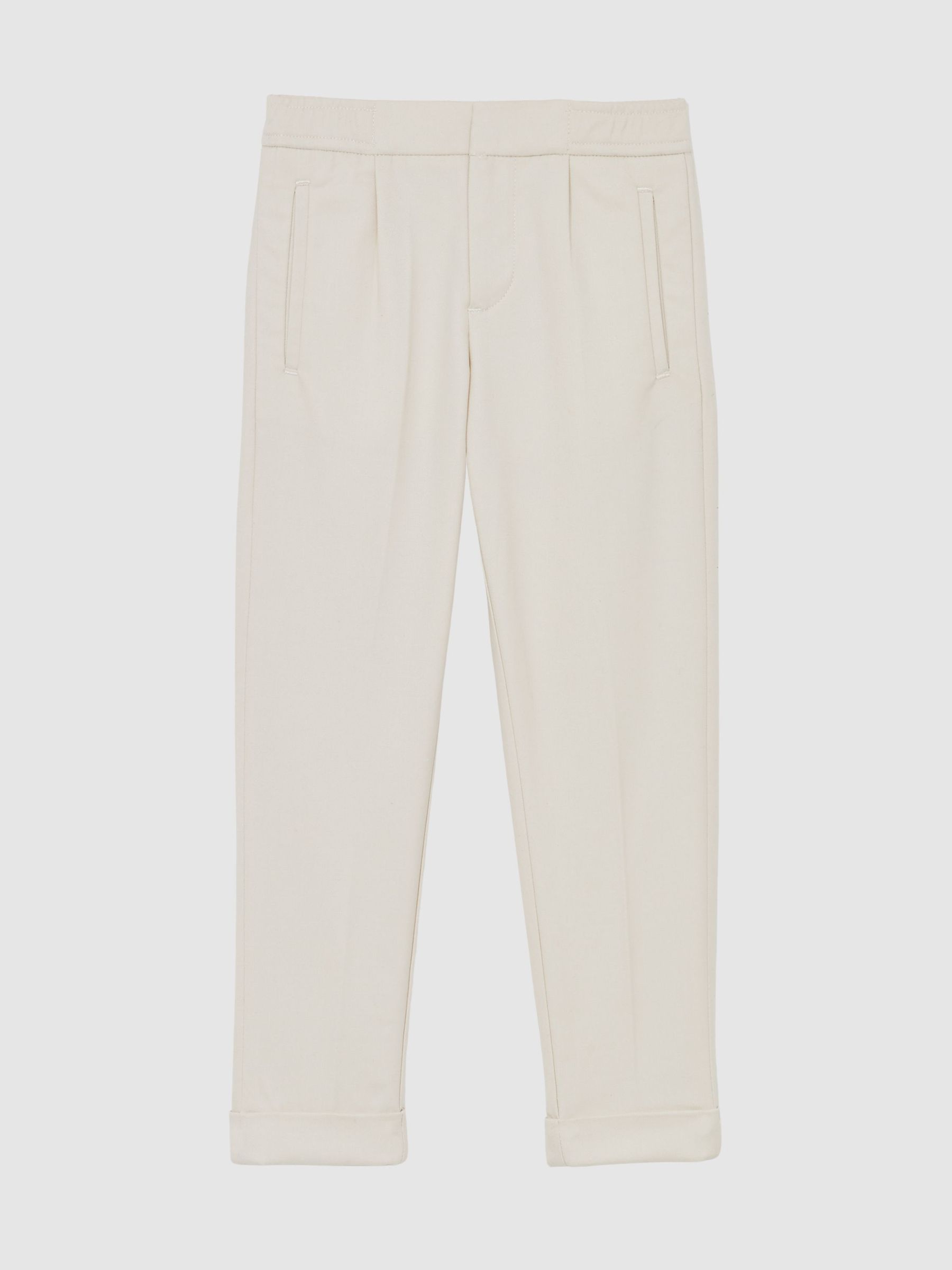 13-14 yrs Relaxed-Fit Pleated Tapered Trousers in Off White (W69557) | £46