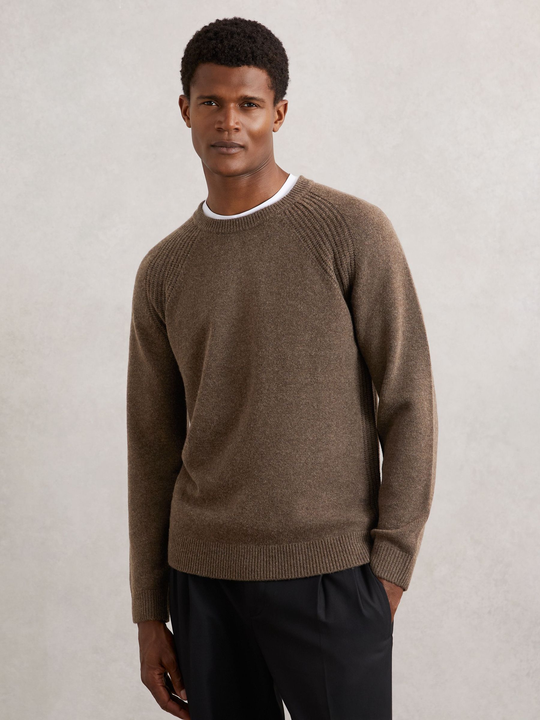 Wool-Cashmere Reverse-Seam Jumper in Pecan Brown (W69584) | £128