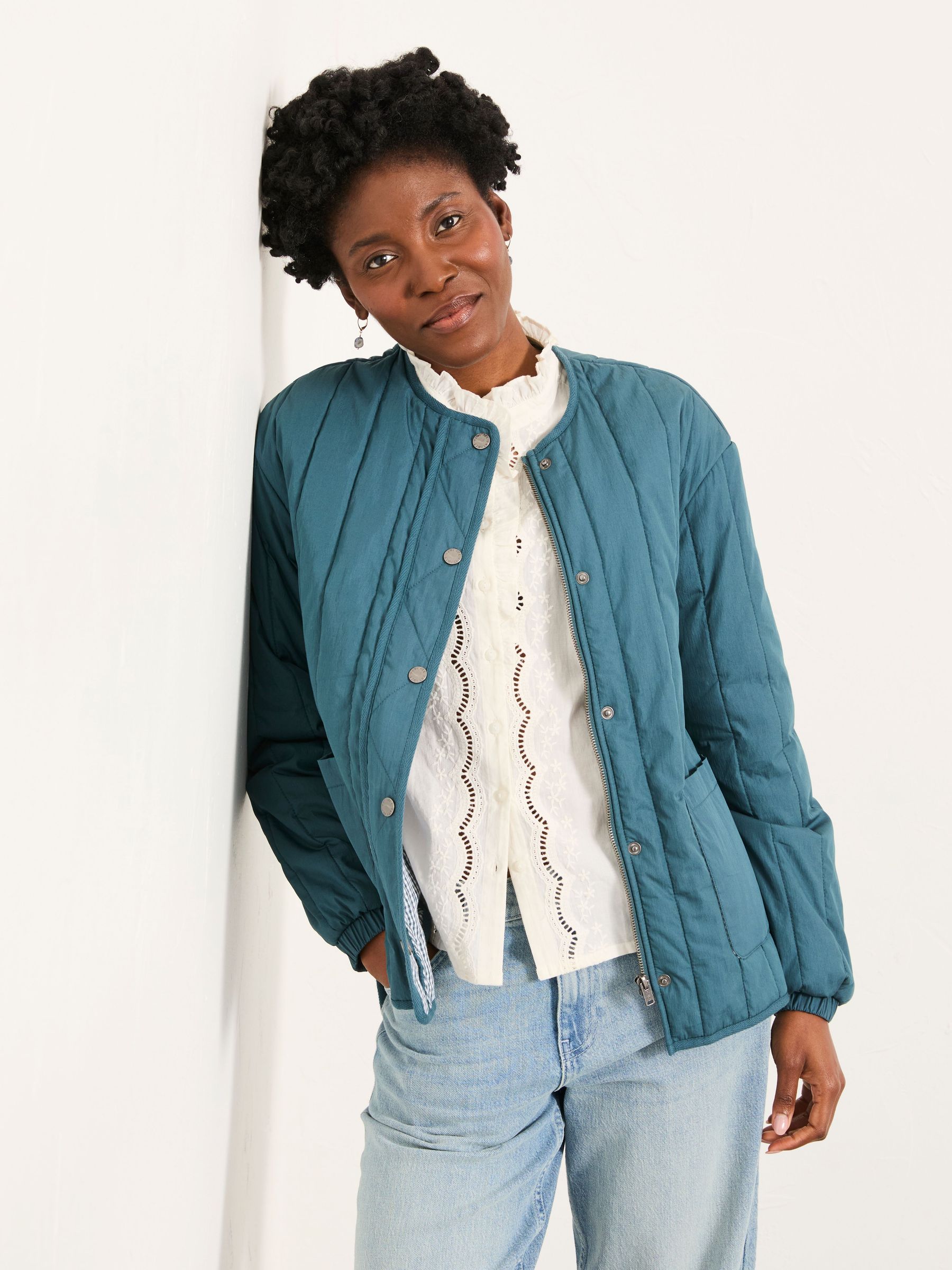 Raya Teal Blue Quilted Jacket (W69672) | £69