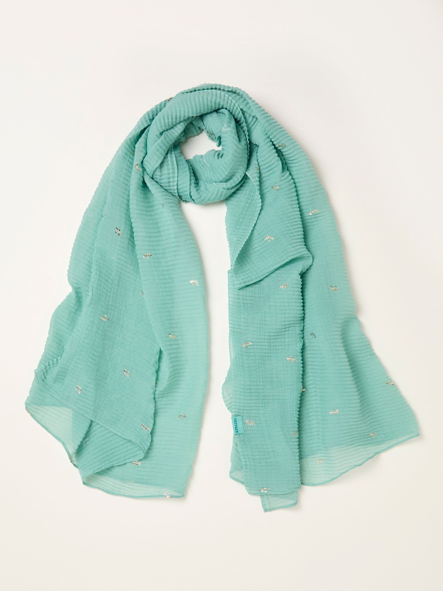 Green Foil Printed Crinkle Scarf (W69883) | £25