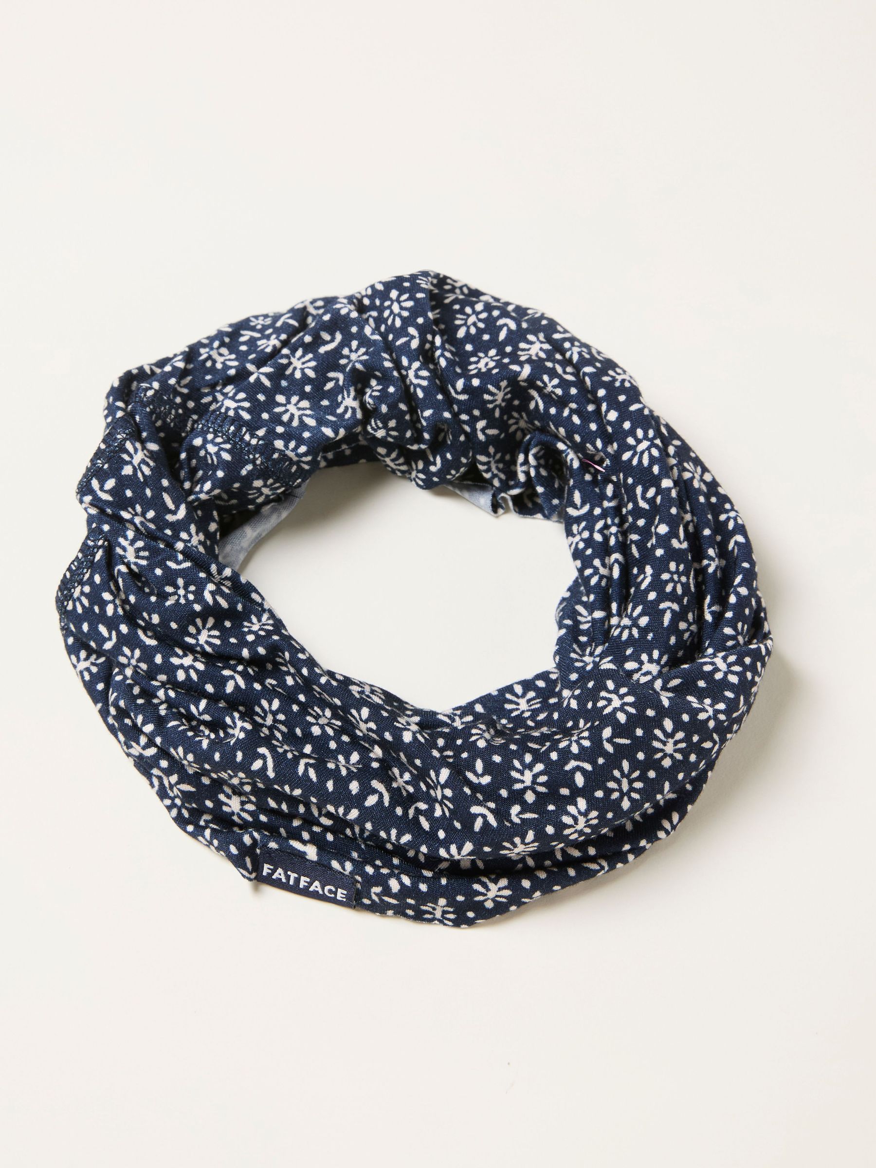 Navy Blue Woodblock Print Multi Snood (W69887) | £12.50