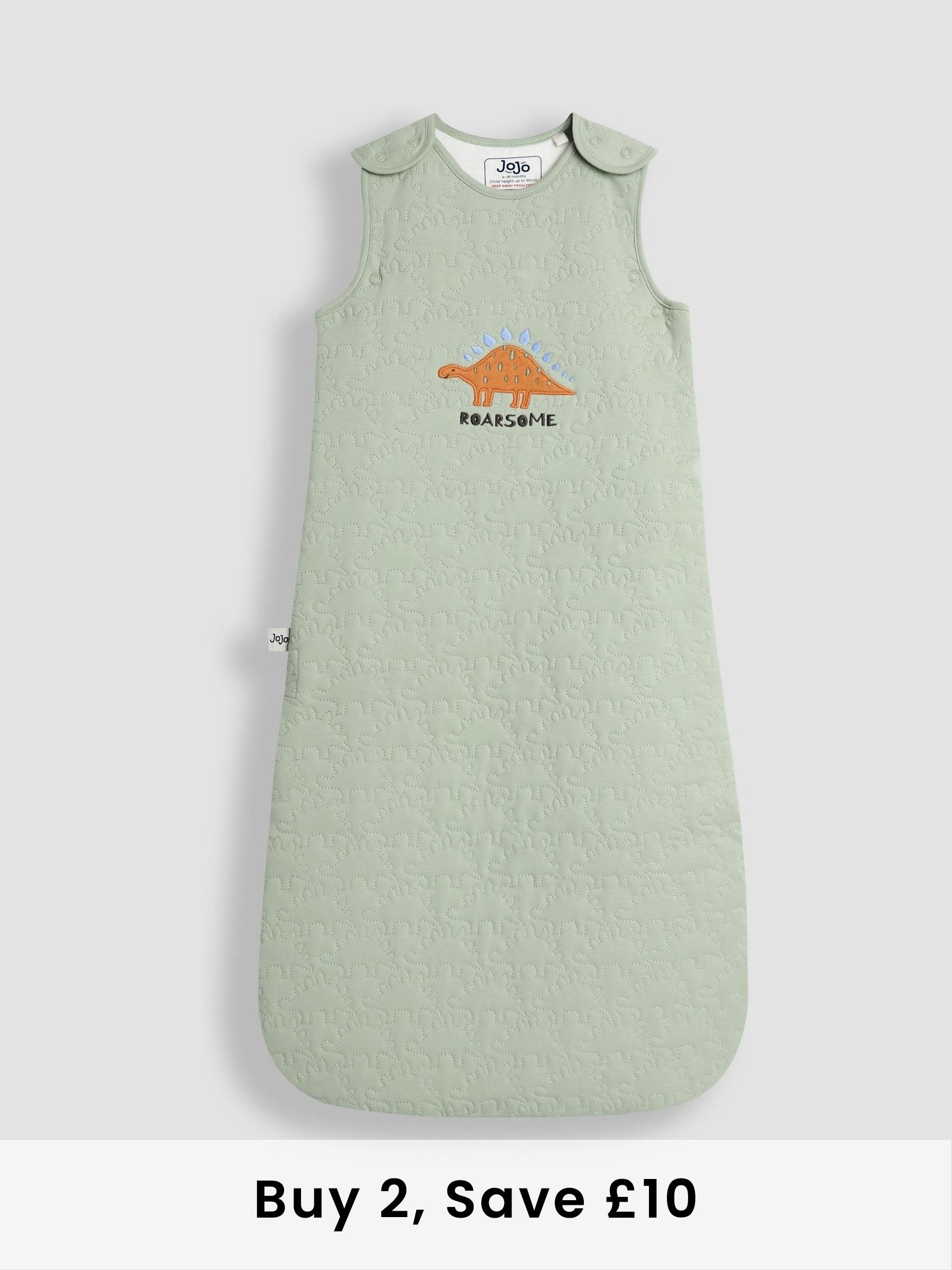 Dinosaur Quilted 2.5 tog Baby Sleeping Bag (W71144) | £32